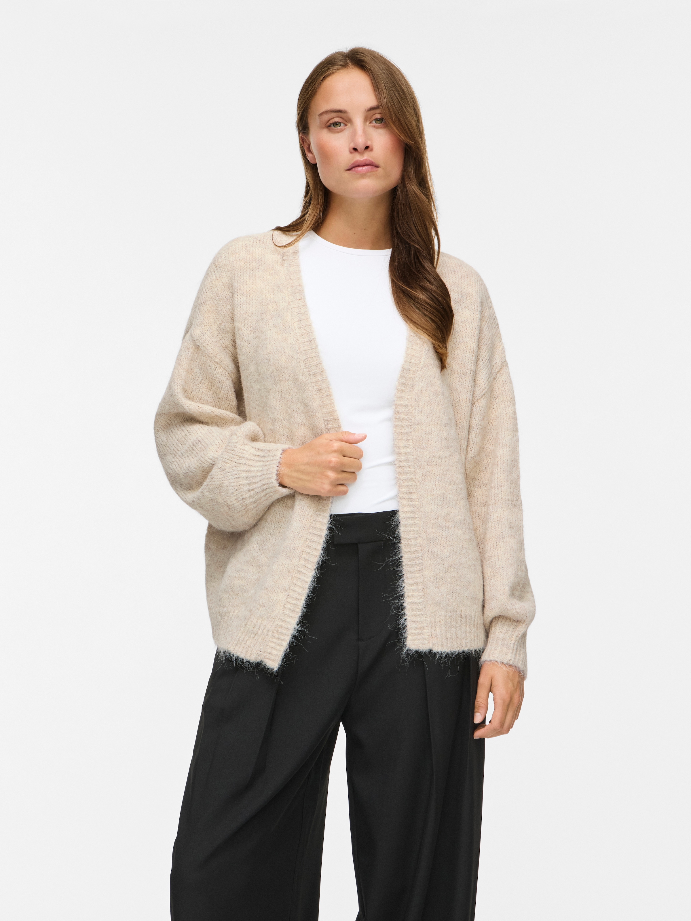 Vila Strickjacke »VILAMPE OPEN L/S KNIT CARDIGAN-NOOS« Materialmix, normal geschnitten
