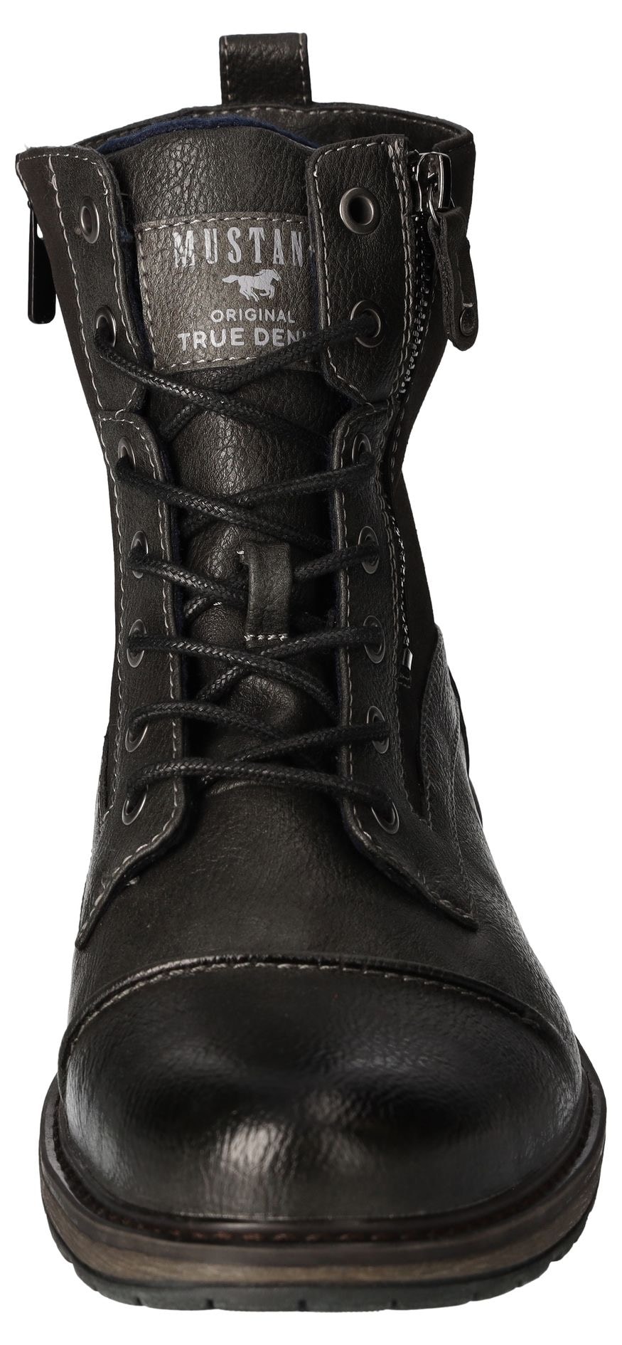 Mustang Shoes Schnürboots, Herbstschuh, Schnürstiefel mit praktischer Anziehlasche