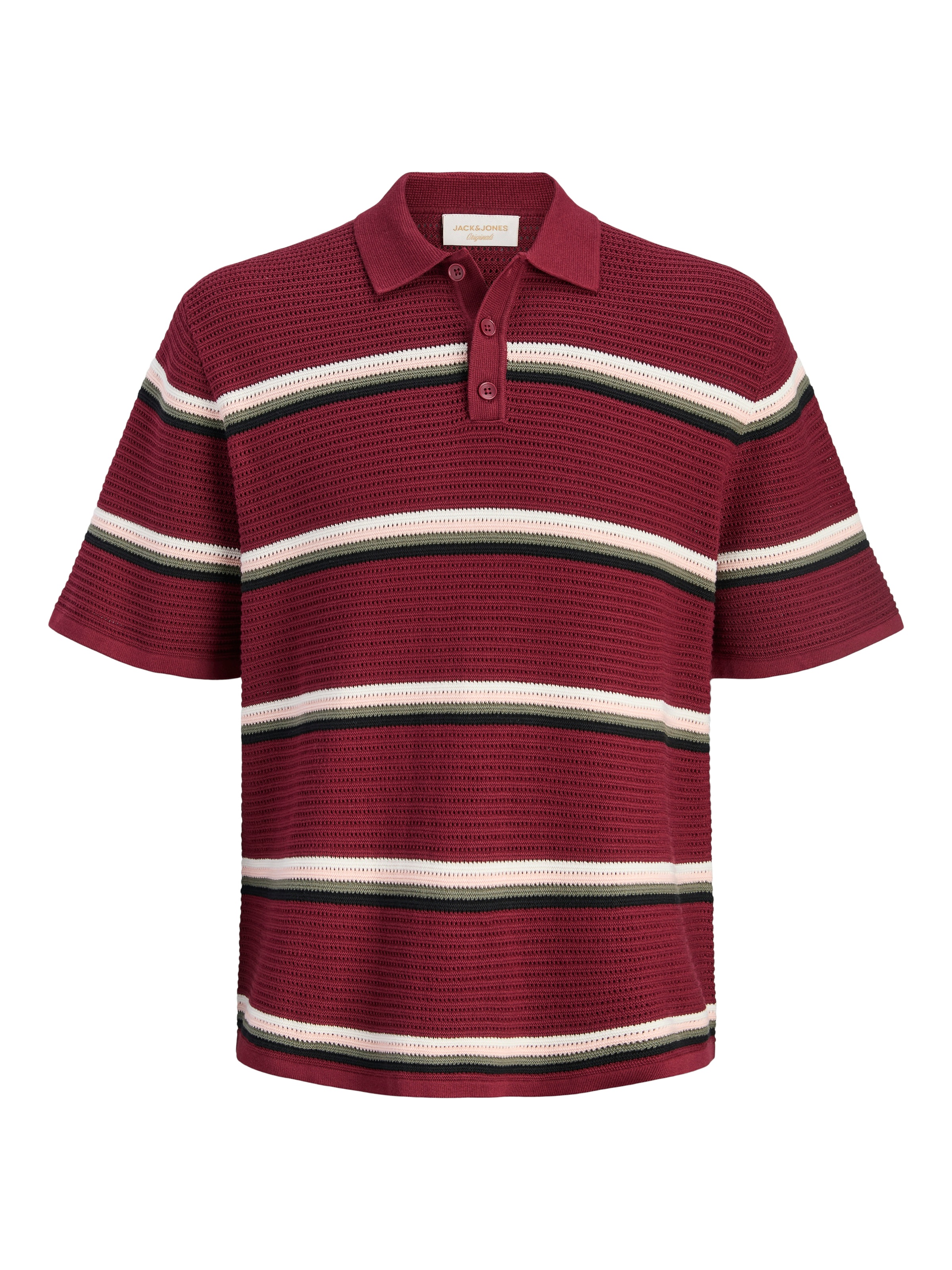 Jack & Jones Polokragenpullover »JORMAINE KNIT STRIPE POLO SN« Baumwolle, relaxed fit
