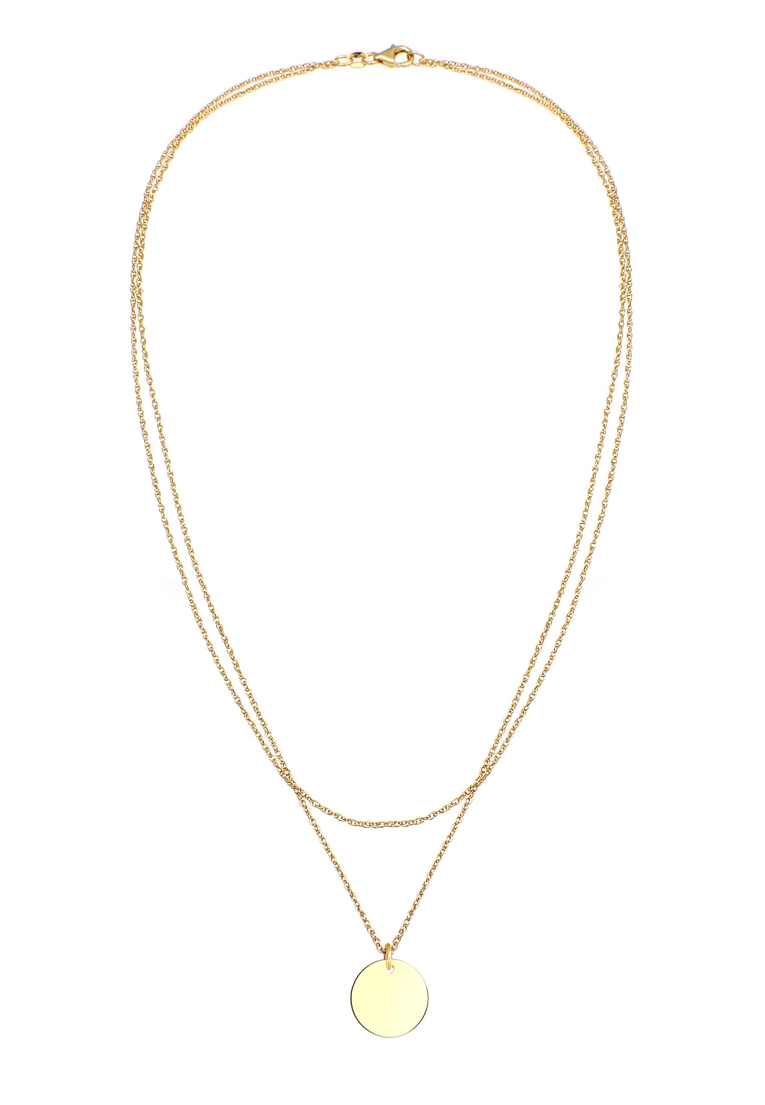 Elli Kette ohne Anhänger »Halskette Layering Plättchen Kreis Geo 925 Silber«