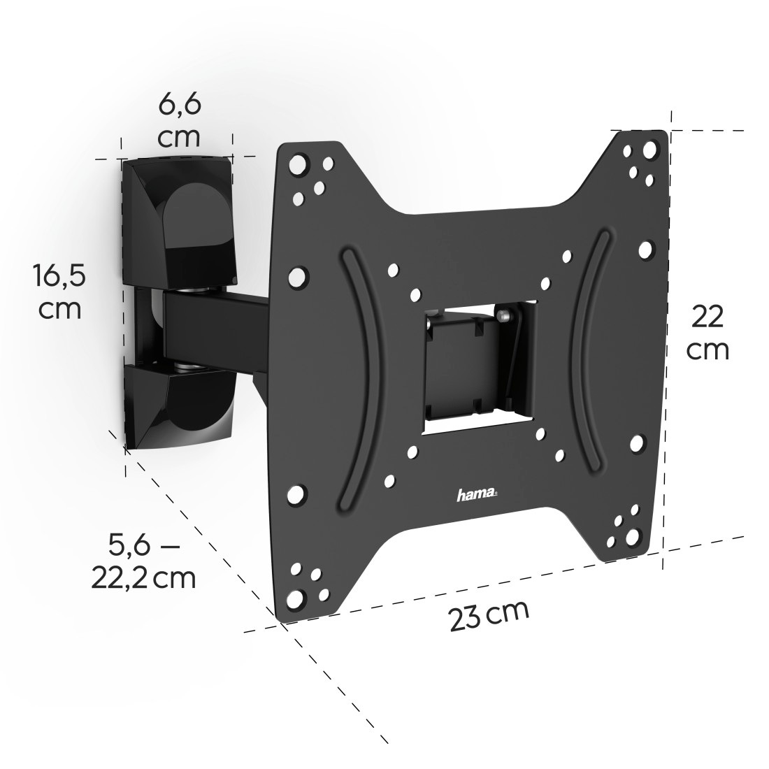 Hama TV-Wandhalterung »Halterung, schwenkbar, neigbar 48 - 122 cm (19" - 48")« bis 122 cm Zoll max. 20 kg