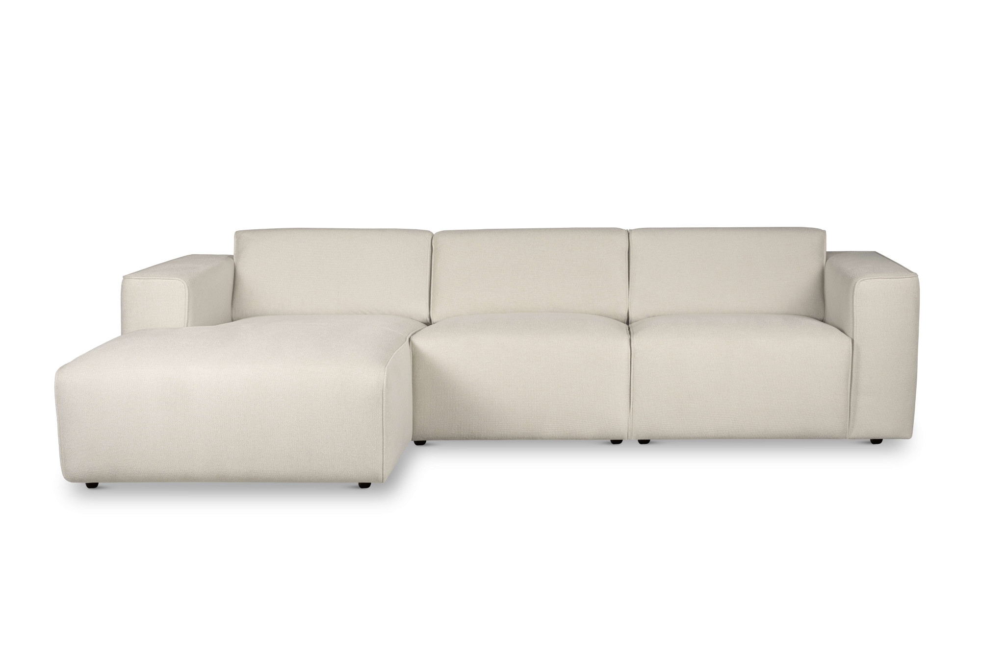 andas Ecksofa »Noord mit Kedernaht, Breite 281 cm, L-Form«, Cord, Struktur, Webstoff, mit Wellenunterfederung, Massivholzrahmen