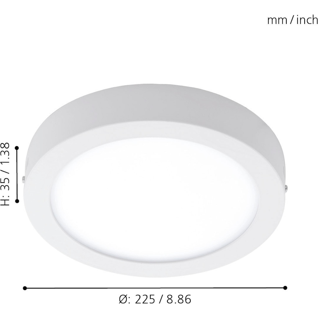 EGLO LED Außen-Deckenleuchte »ARGOLIS«, LED-Board, Warmweiß, Ø22,5 x H3,5 cm / inkl. 1 x LED-Platine (je 16,5W, 1600lm, 3000K) / Hochwertige Deckenlampe - IP44 spritzwassergeschützt - auch für Außenbereich und Badezimmer - flach