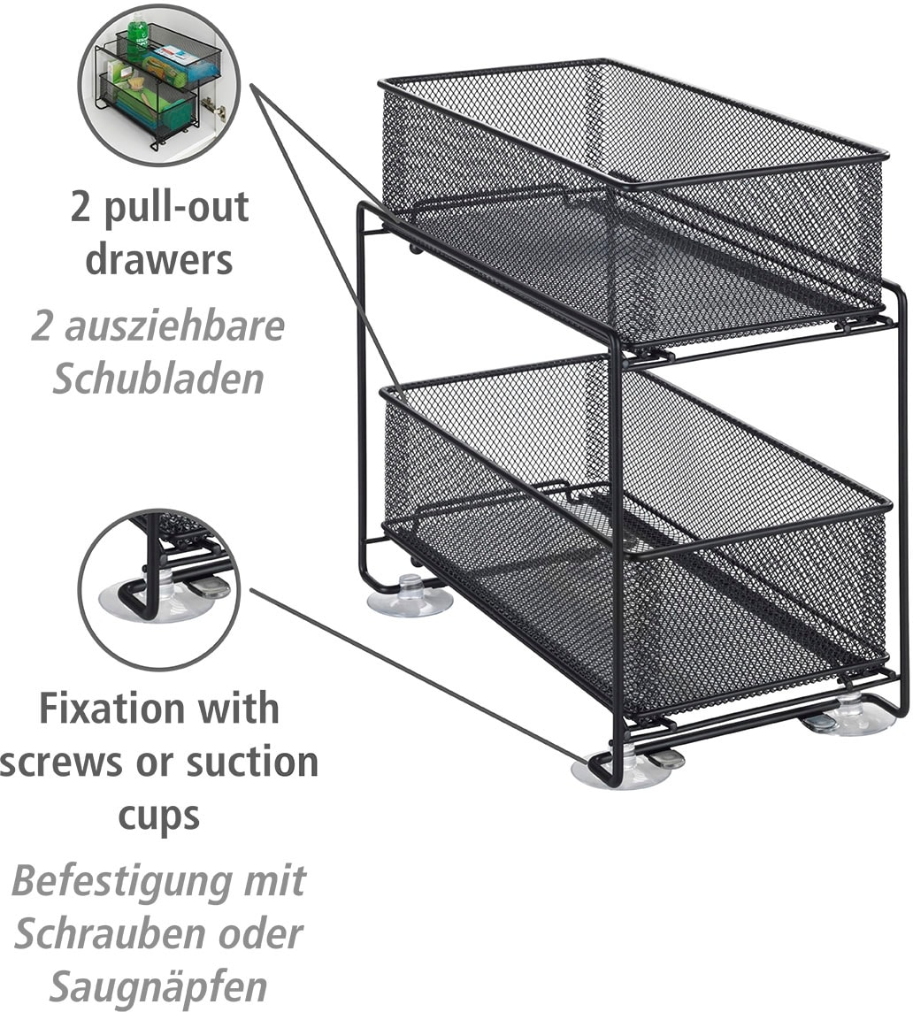 WENKO Küchenregal »Gioma«, (1 St.), Organizer mit 2 Etagen, mit 2 Drahtdesign-Körben