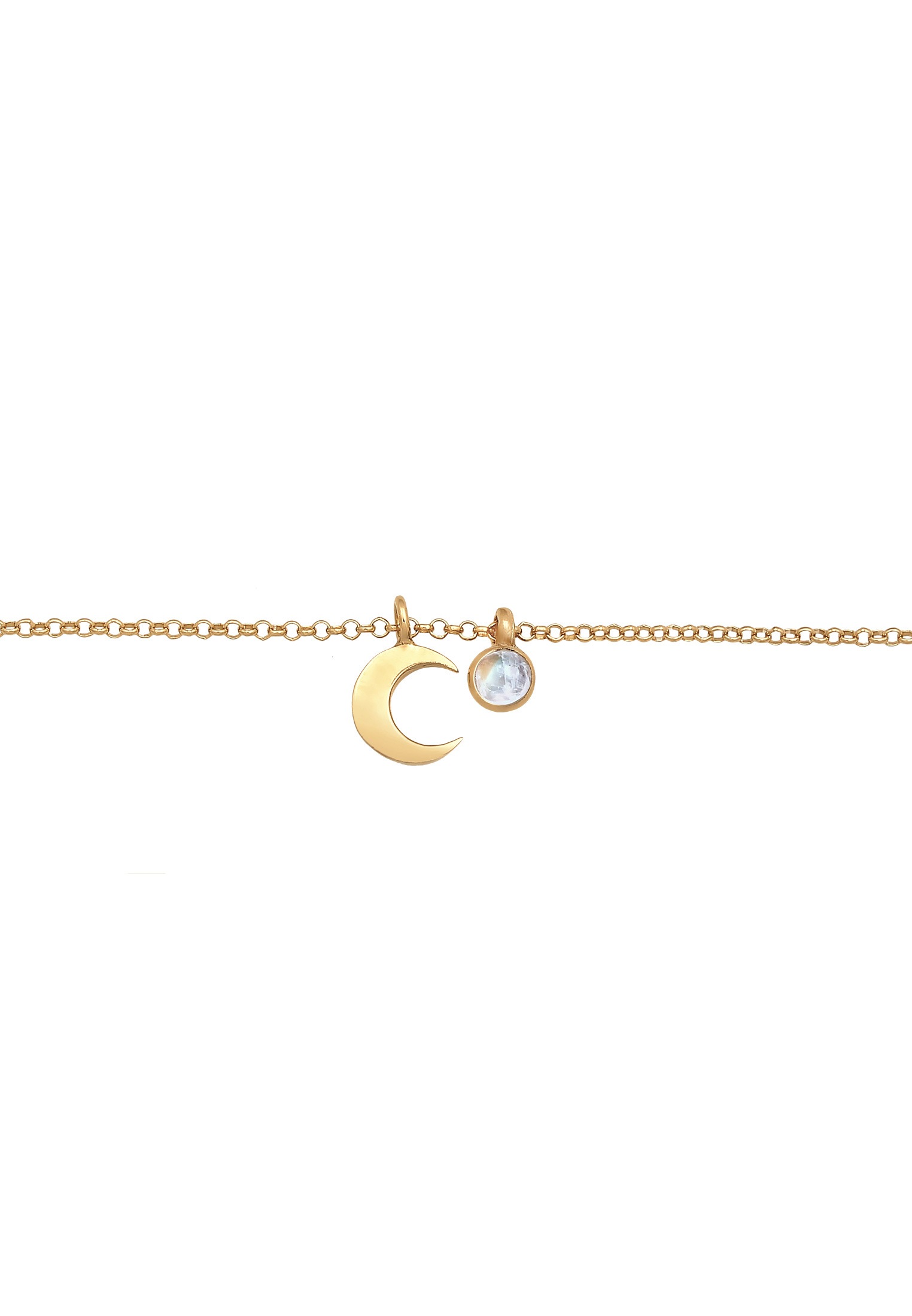 Elli Choker »Halskette Choker Halbmond Astro Mondstein 925 Silber«