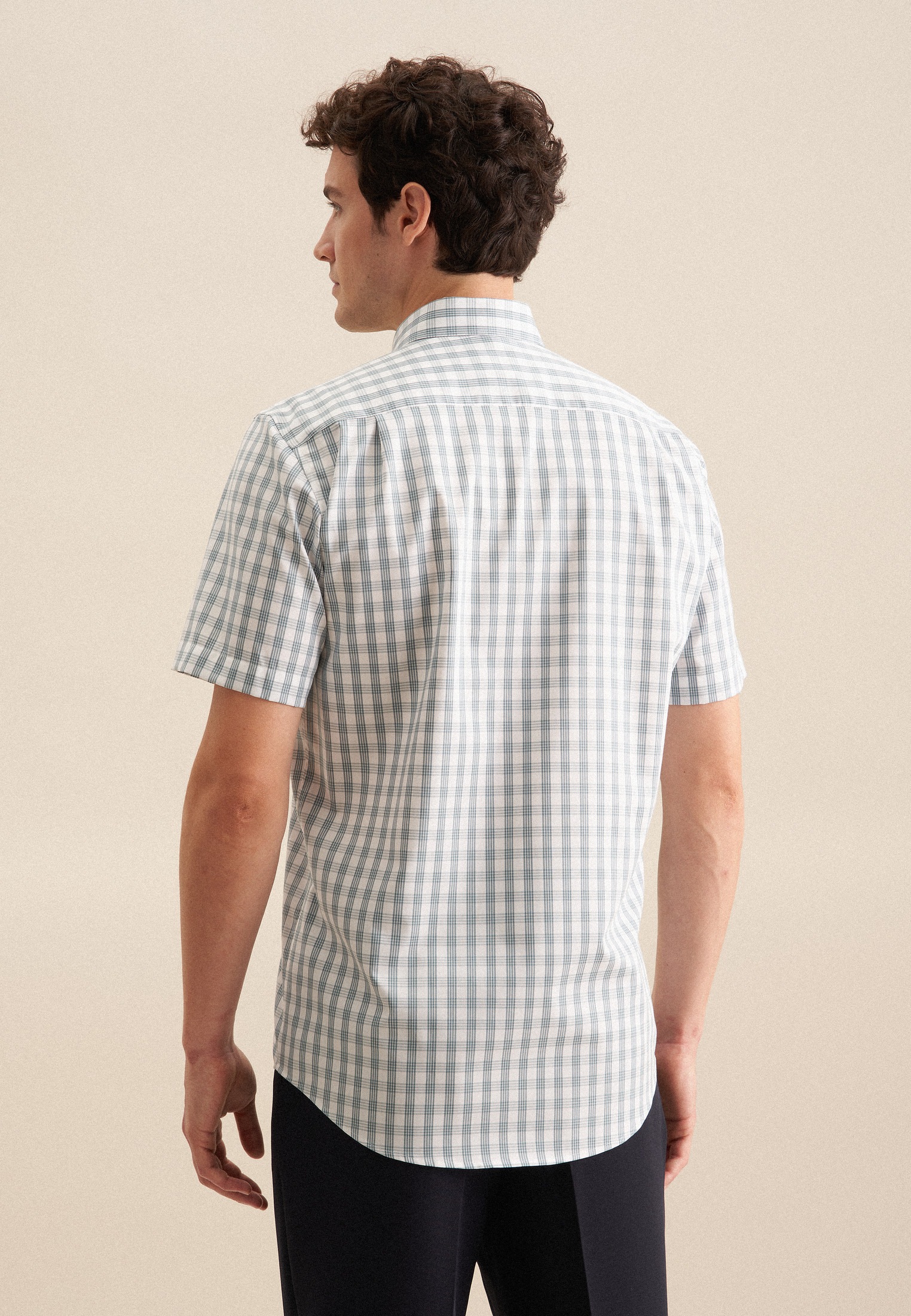 seidensticker Businesshemd »Regular«, Regular 1/2 Button-Down-Kragen Karo