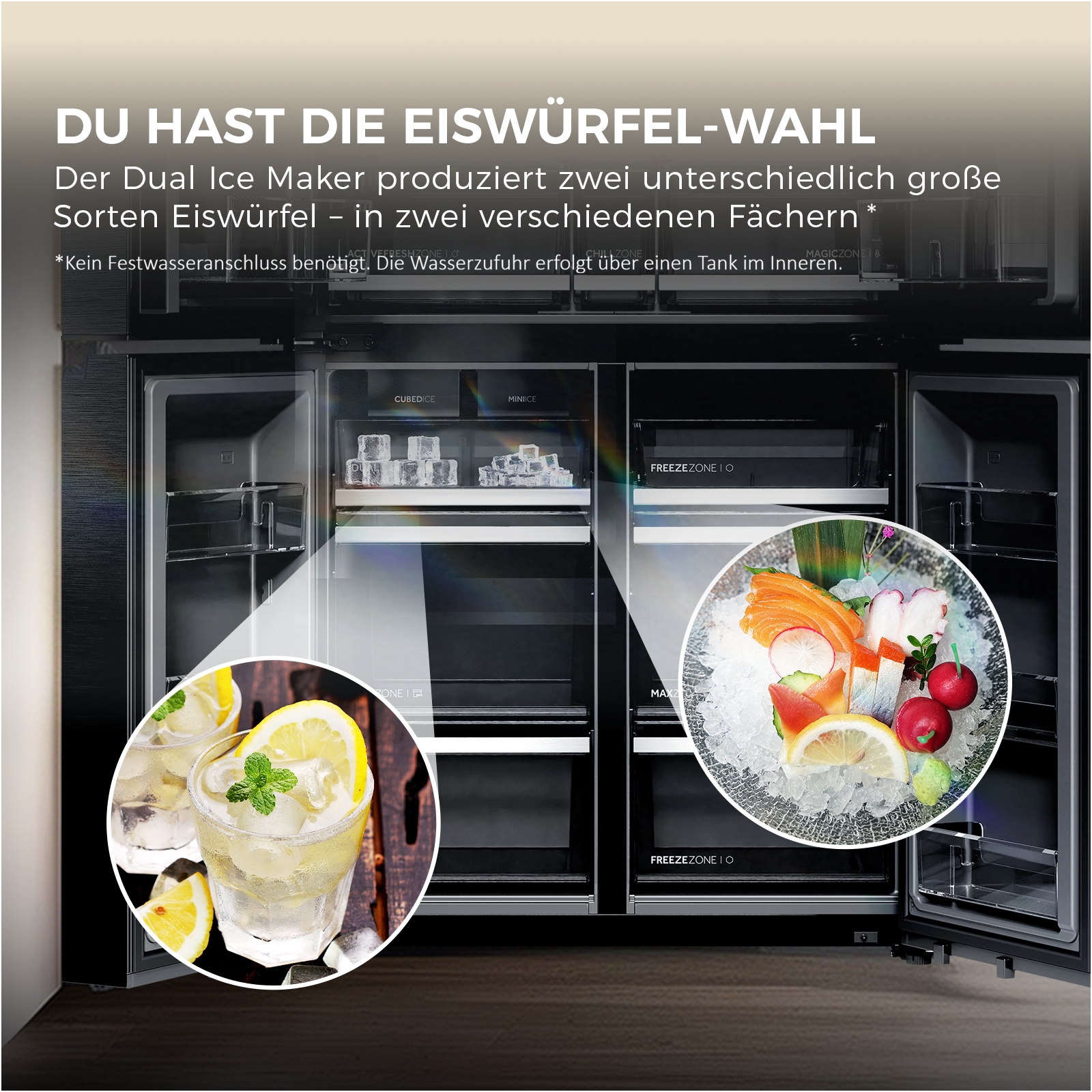 Haier Multi Door Horizon Collection »HCW99F18DHMB« 182,5 cm hoch 90,5 cm breit
