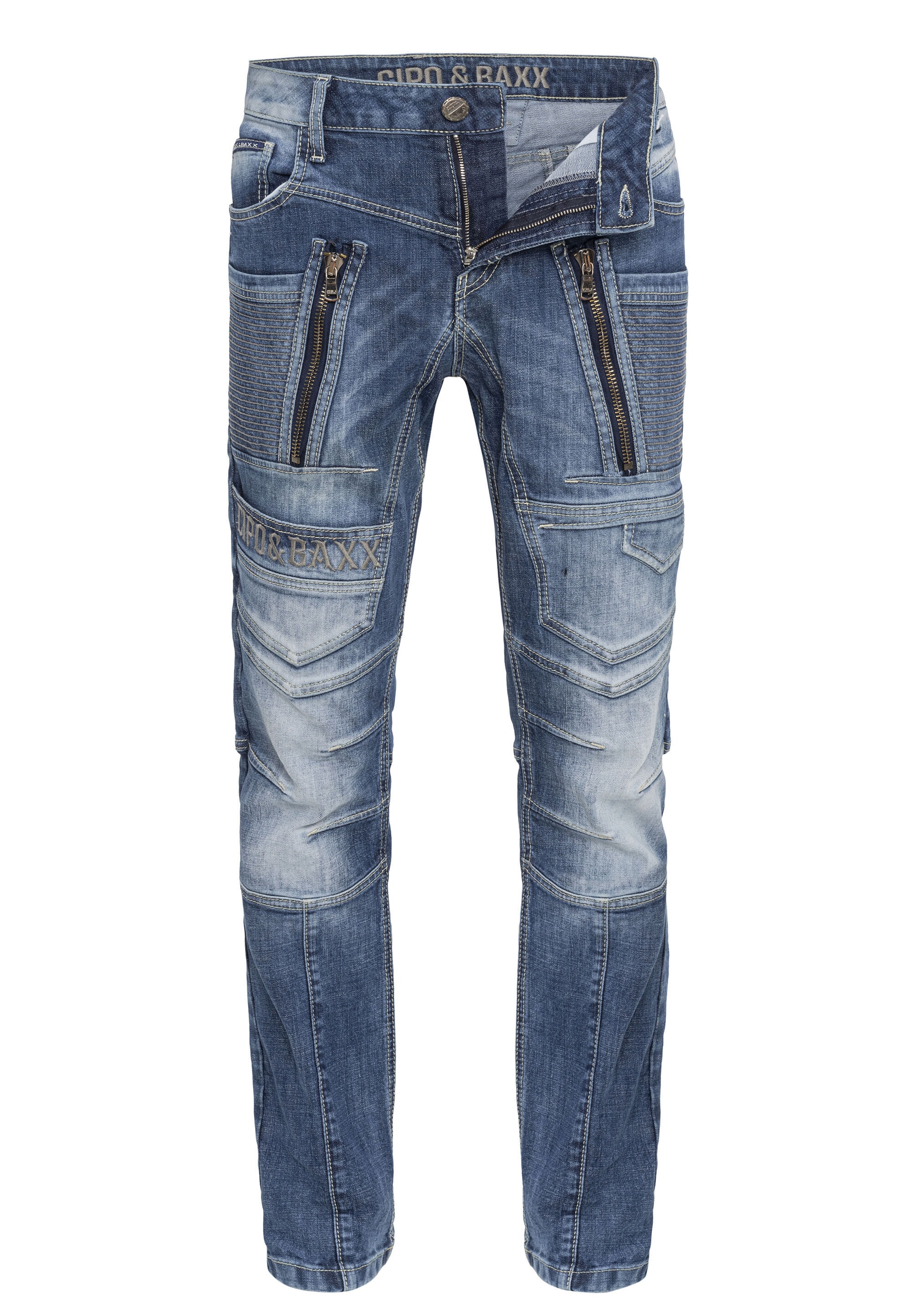 Cipo & Baxx 5-Pocket-Jeans »Cipo & Baxx Jeanshose CD844« Jeans im Used-Look