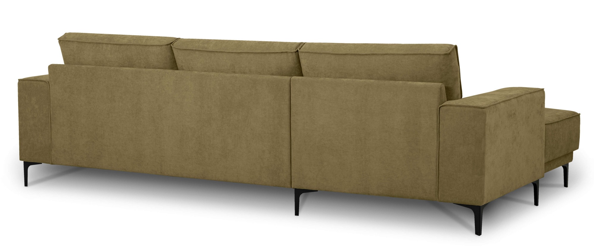 Places of Style Ecksofa »Polsterecke Oland, Struktur, Flachgewebe, Luxus-Microfaser, Boucle«, L-Form, 280 cm, Wellenunterfederung, Skandi-Design, Metallfüße