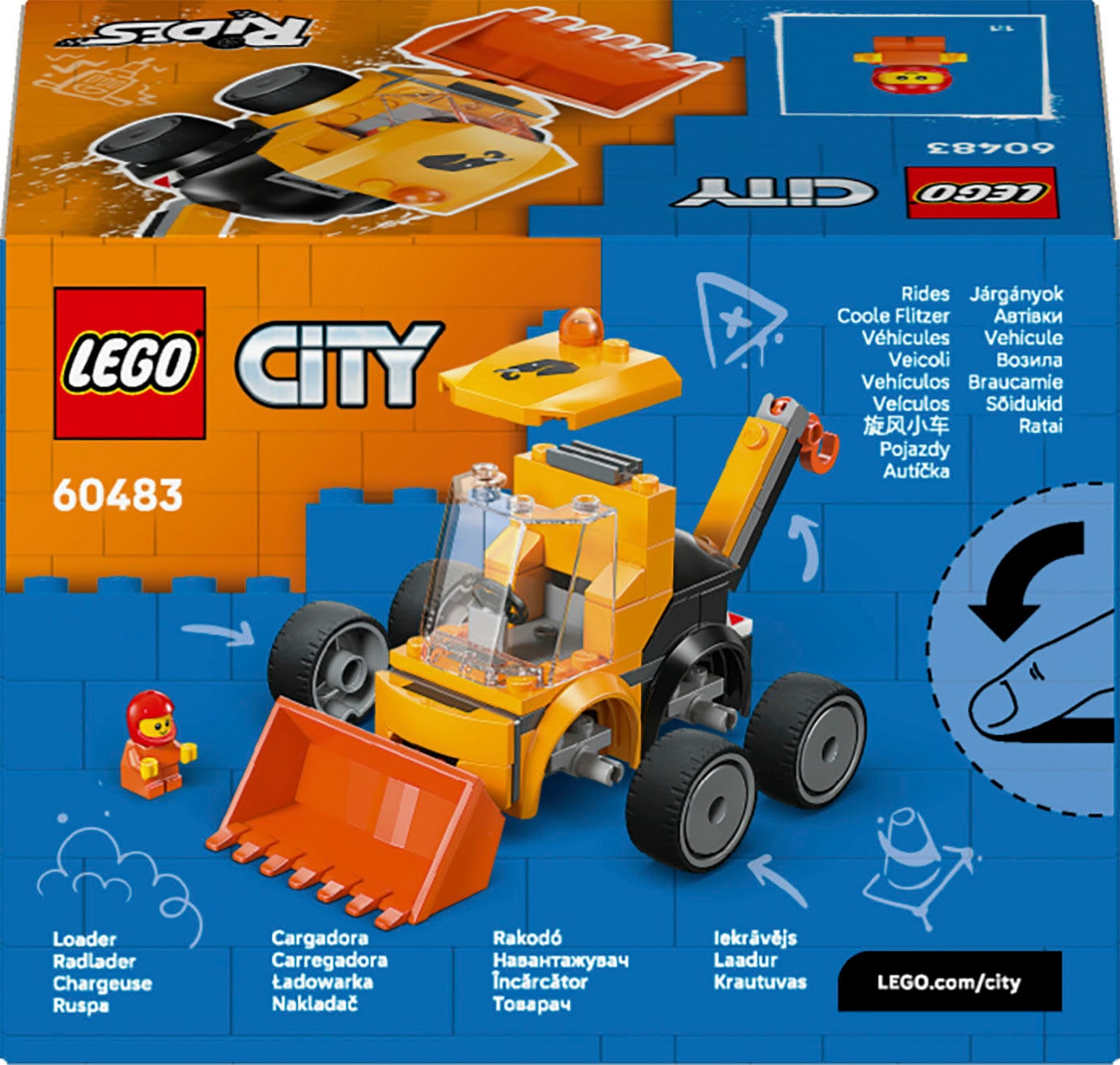 LEGO® Konstruktionsspielsteine »Coole Flitzer – Radlader (60483), LEGO City« Made in Europe