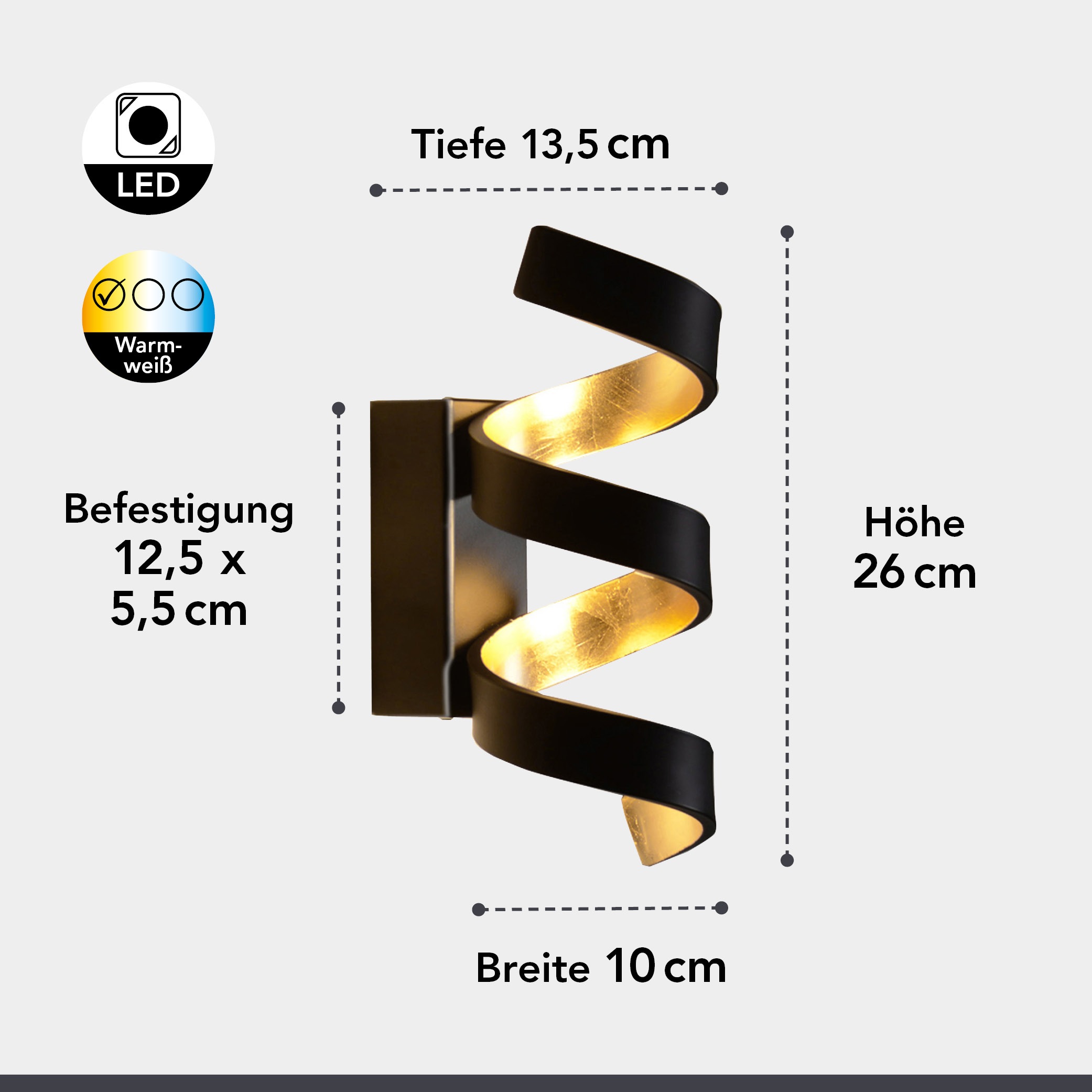 LUCE Design LED Wandleuchte »HELIX«, Leuchtmittel LED-Modul | LED fest integriert