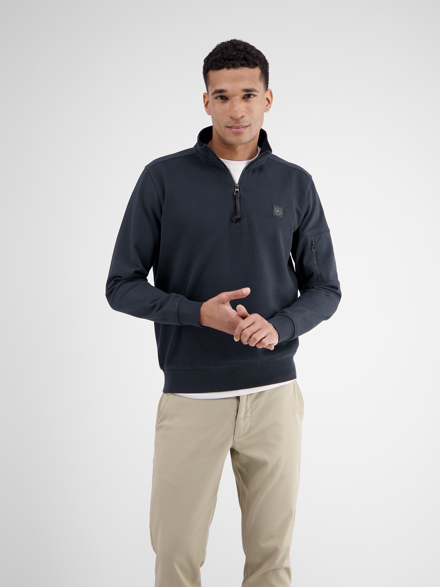 LERROS Sweatshirt »LERROS Herren Sweatshirt mit Troyerkragen«