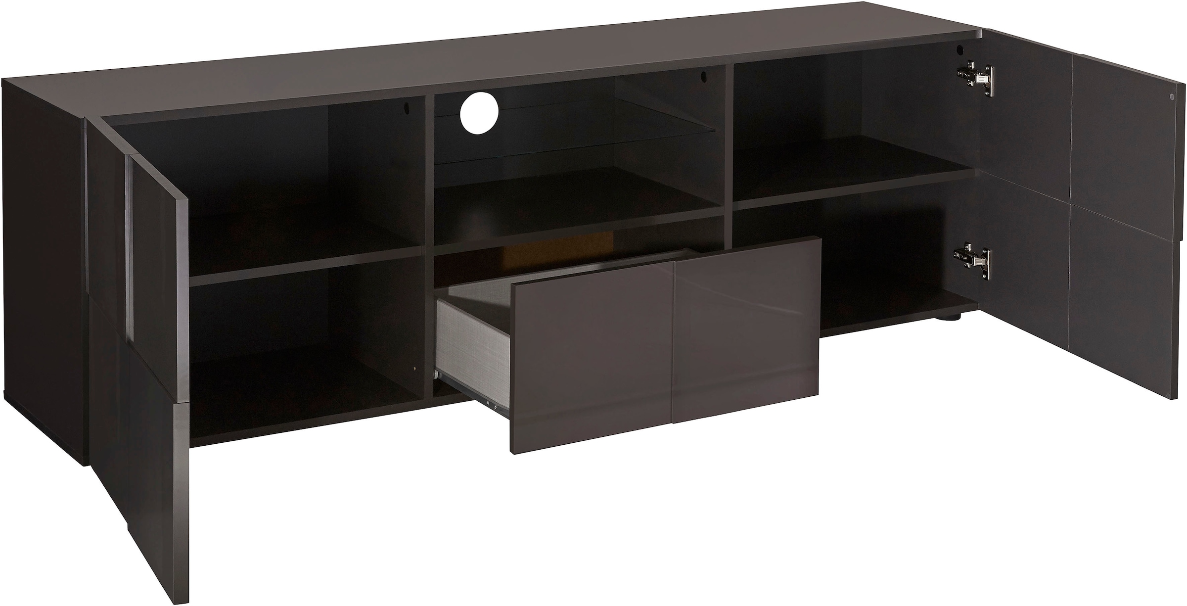 INOSIGN Lowboard »Dama Breite 181 cm, TV-Board 2 Türen, 1 Schubkasten, TV-Schrank«, Front in 3D-Optik, viel Stauraum, verschiedene Farben