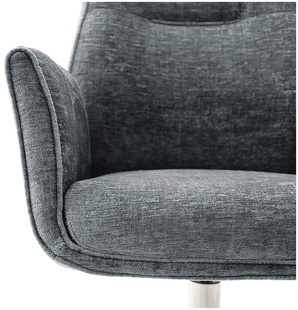 MCA furniture Esszimmerstuhl, Chenilleoptik, (2er-Set), drehbar 360°, Belastbarkeit 120 kg, Sitzhöhe ca. 50 cm