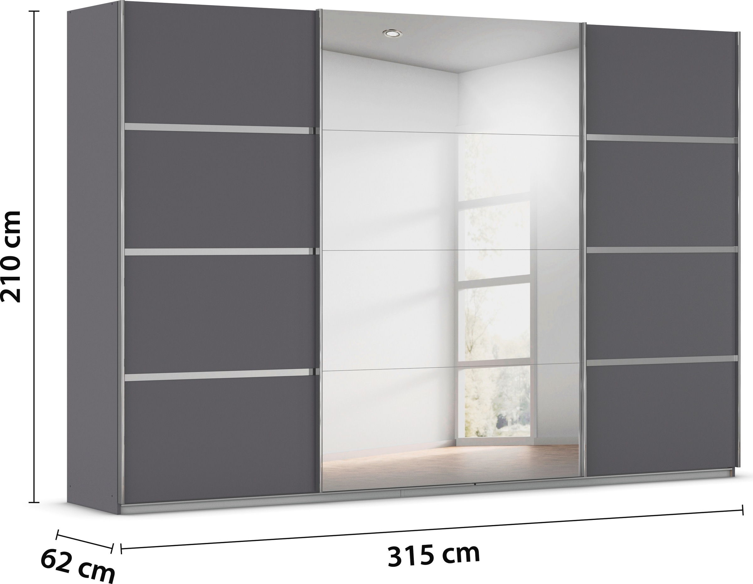 OTTO home Kleiderschrank »Mehrzweckschrank Aktenschrank Möbel Mietswohnung Schlafzimmer AVOLA« 3 verschiedene Ausstattungen BASIC/CLASSIC/PREMIUM (inkl. SOFT-CLOSE),  mit eleganten Zierleisten in Chrom, Schwarz oder Weiß MADE IN GERMANY