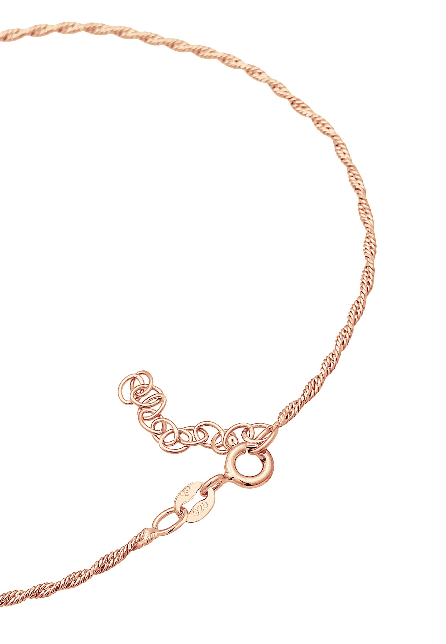 Elli Fußkette »Fußschmuck Kordelkette Gedreht Basic Zeitlos 925 Silber«