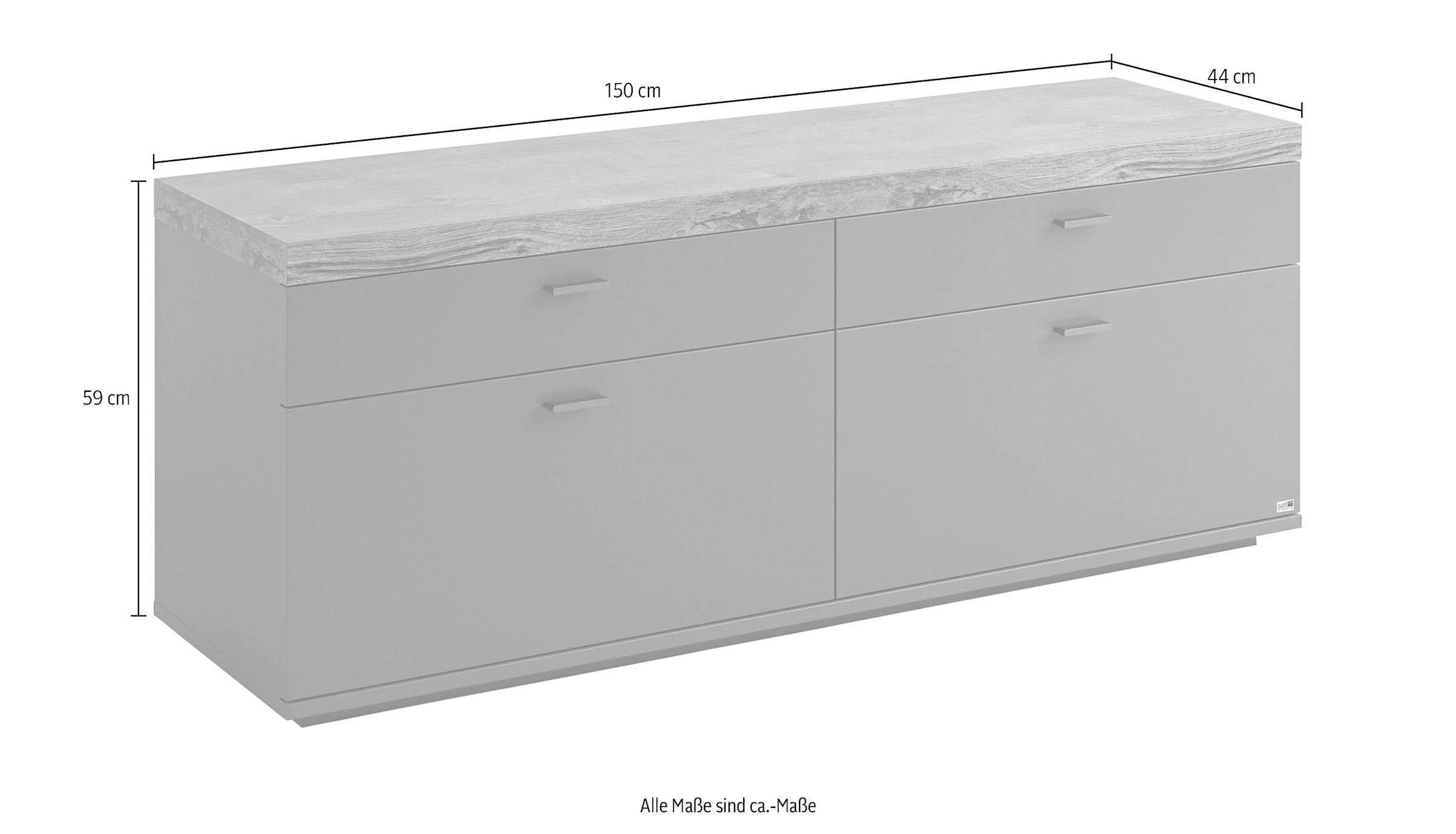 set one by Musterring Lowboard »Lancaster« In 2 Breiten erhältlich, Rahmen in Eicheabsetzung, mit Schubkästen