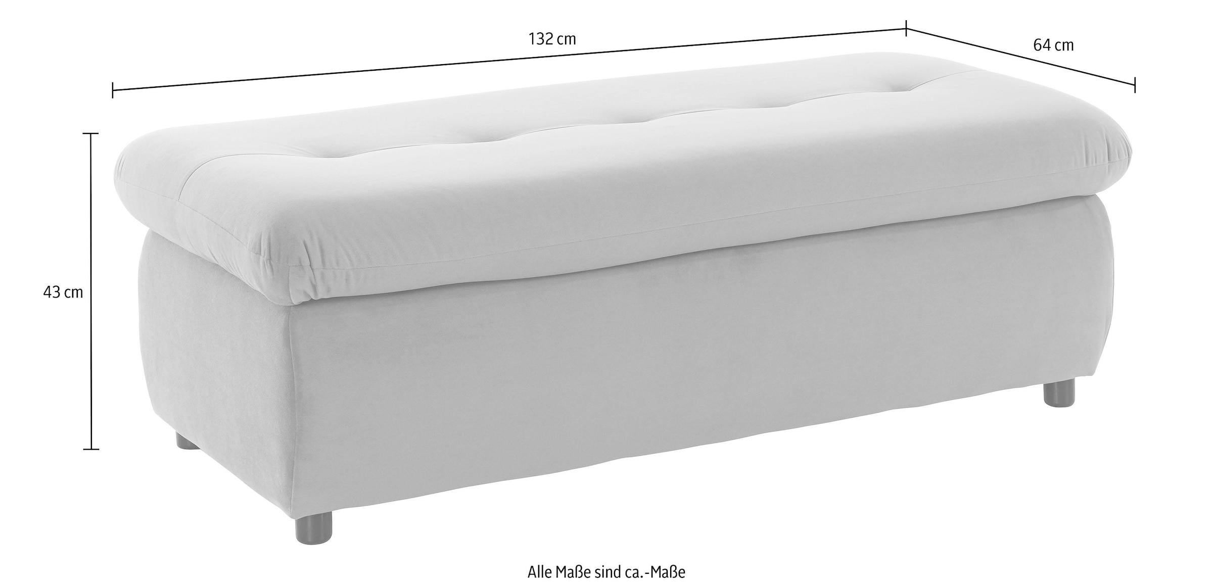 TRENDMANUFAKTUR Hocker »Indie II, bequemer Bankhocker mit Staufach unter der Sitzfläche«