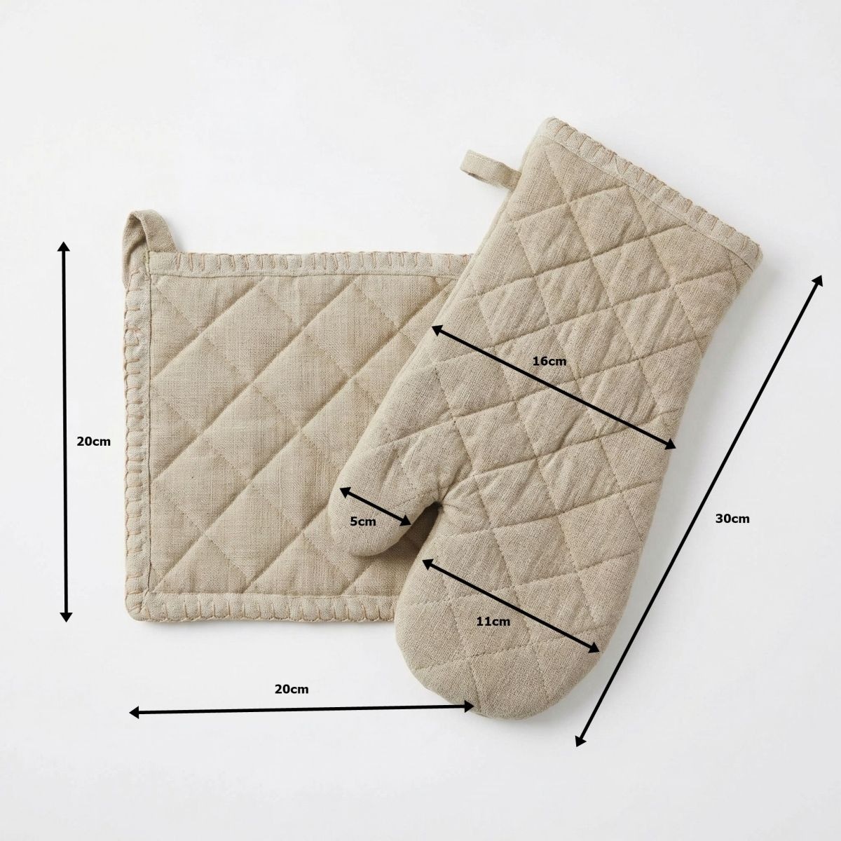Home affaire Topfhandschuhe »Handschuh & Topflappen set beigetön«