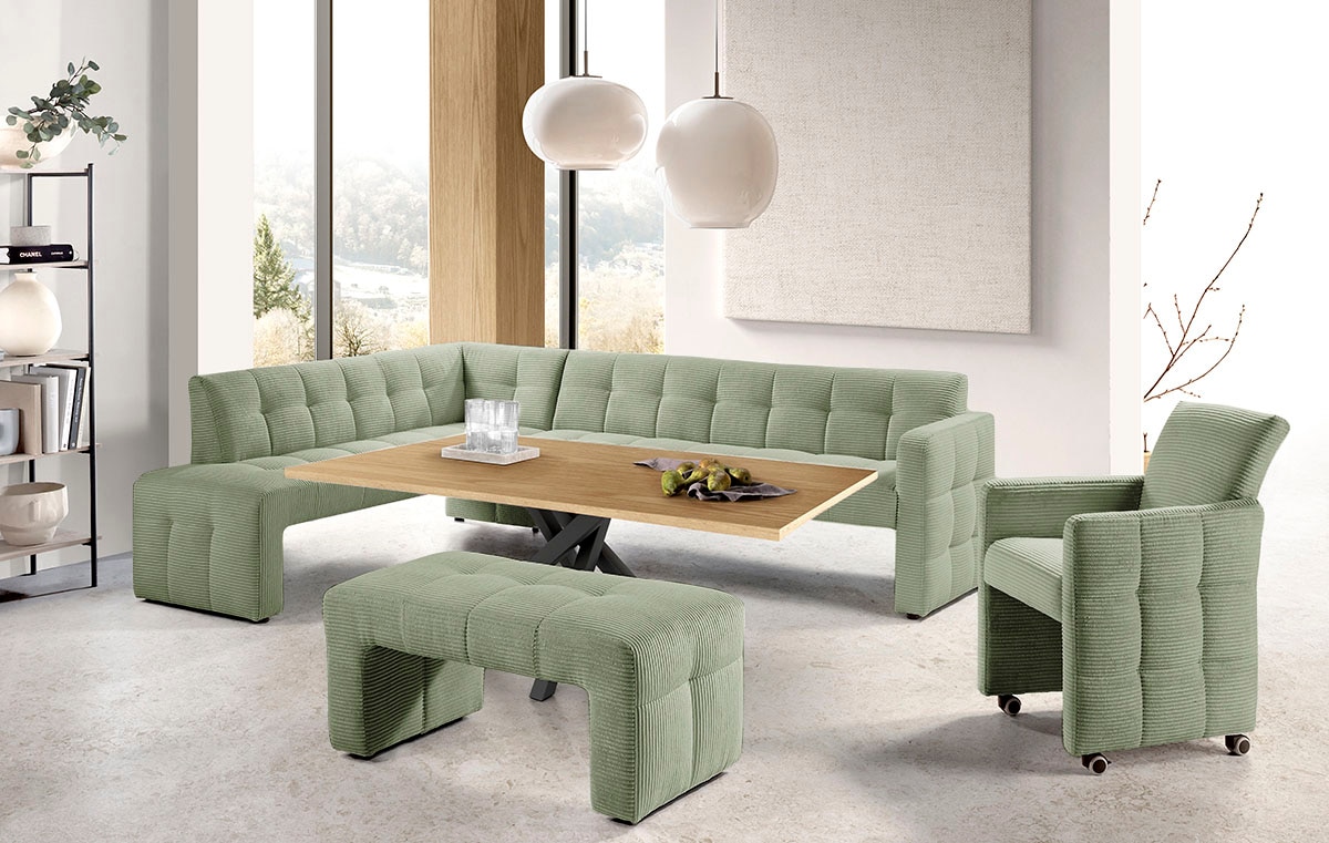 exxpo - sofa fashion Essbank »Barista, bequem und elegant, hohe Bodenfreiheit«, Eckbank Barista bequem und elegant, hochwertige Detailverarbeitung