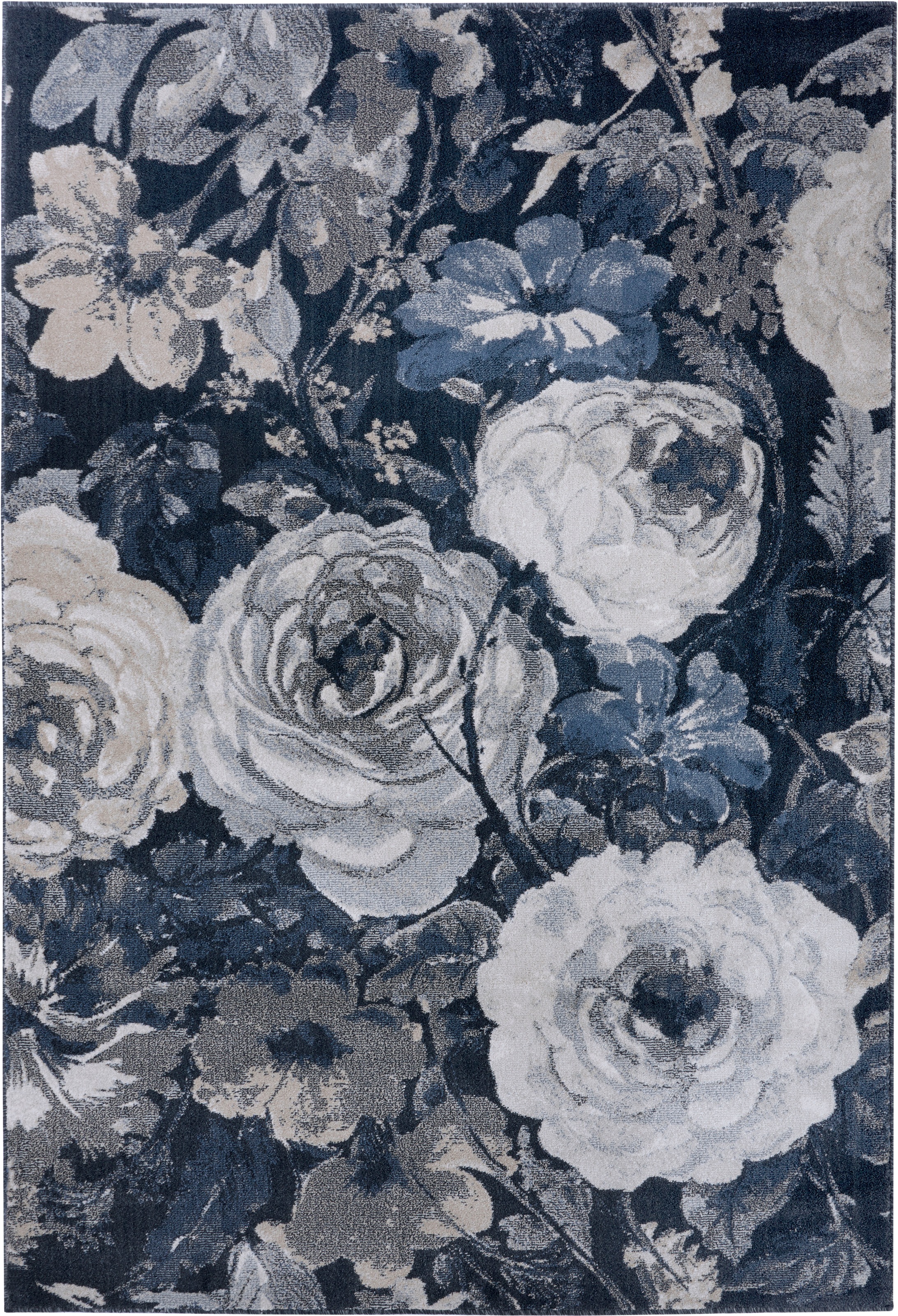 HANSE Home Teppich »Peony«, rechteckig, 10,5 mm Höhe, Kurzflor, Florales Design, Blumen, weich durch Microfaser