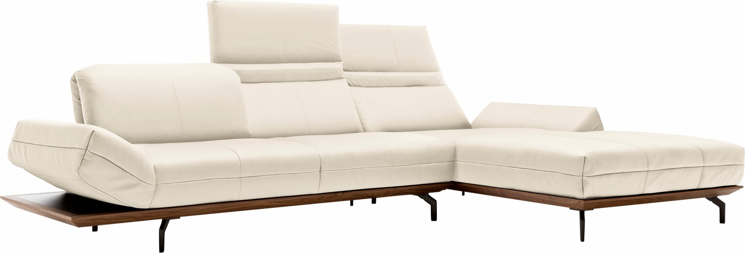Creation BY ROLF BENZ Ecksofa »CR.420, Designecksofa, L-Form«, in 2 Qualitäten, Holzrahmen in Eiche Natur oder Nußbaum, Breite 293 cm
