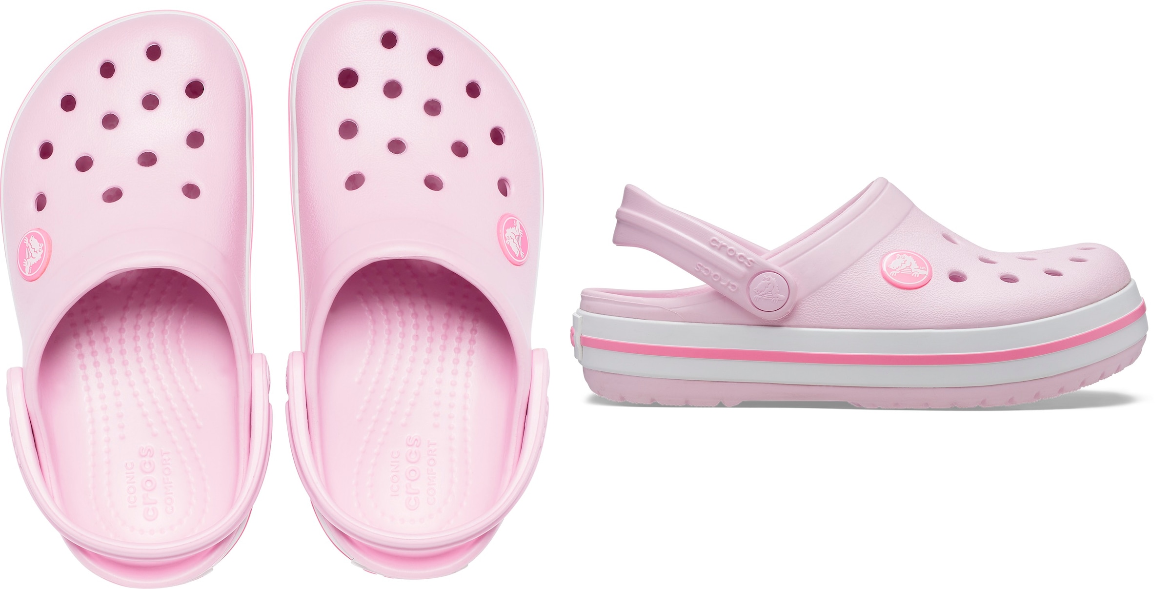Crocs Clog »Crocband Clog K«, Sommerschuh, Schlappen, Hausschuh, Badeschuh mit Kontrast-Akzenten