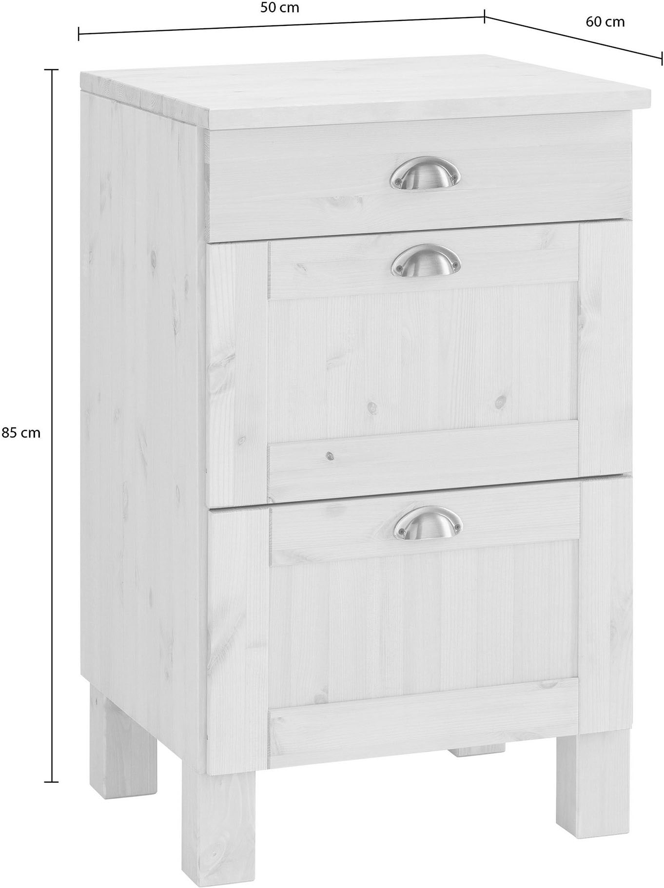 Home affaire Unterschrank »Oslo« 50 cm breit, in 2 Tiefen, mit 23 mm Arbeitsplatte, 3 Schubladen