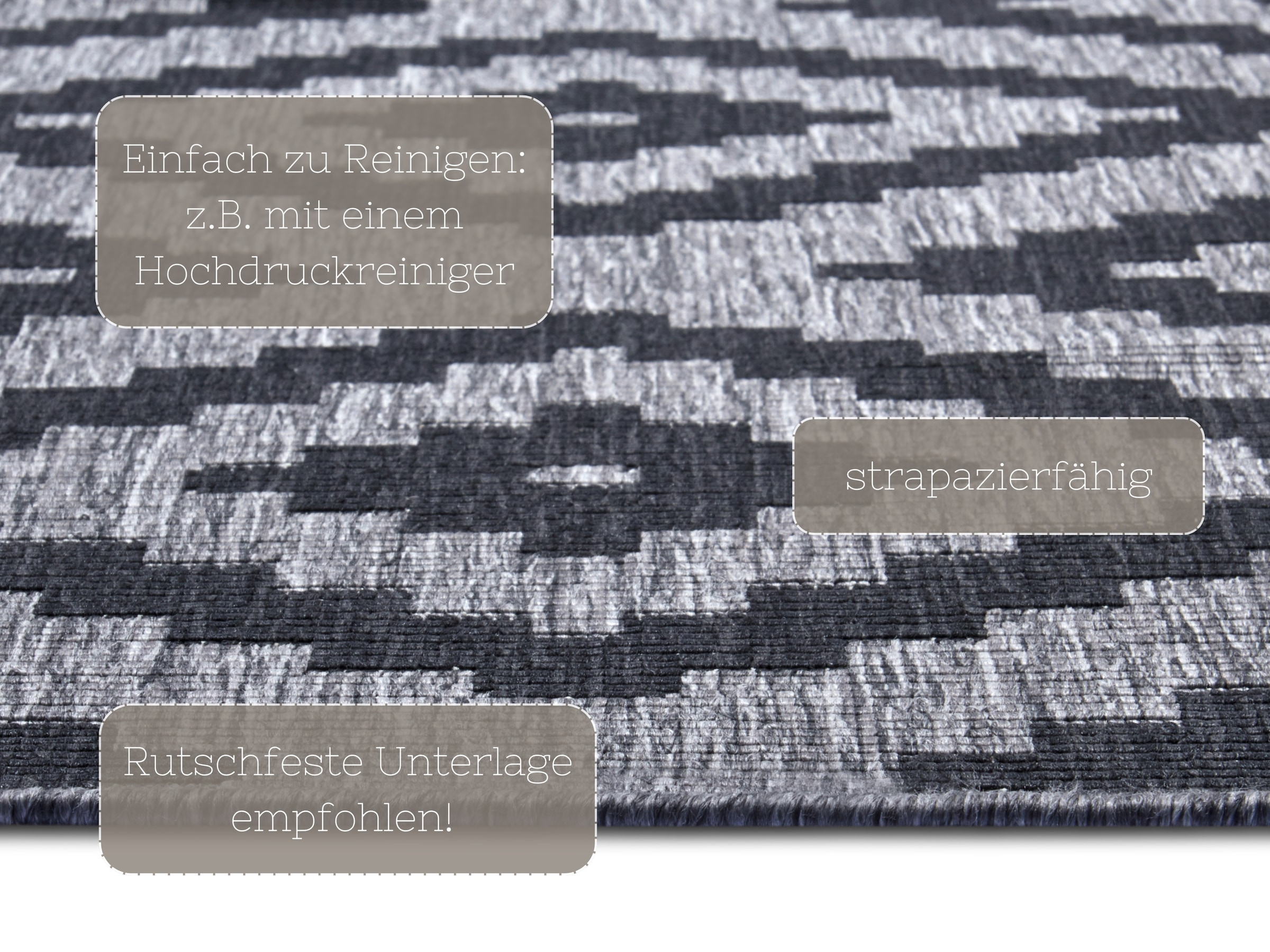 NORTHRUGS Teppich »Malta Wendeteppich«, rechteckig, 5 mm Höhe, In-& Outdoor, Wetterfest, Balkon, Terrasse, Raute, Läufer, Wohnzimmer