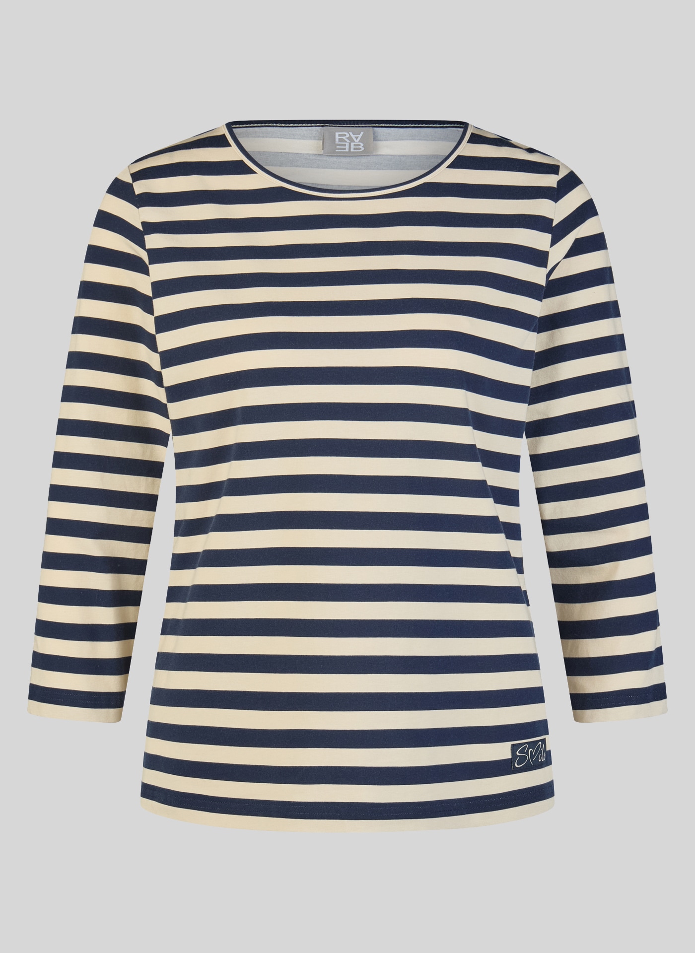 Rabe mit Rundhals und im Streifen-Look