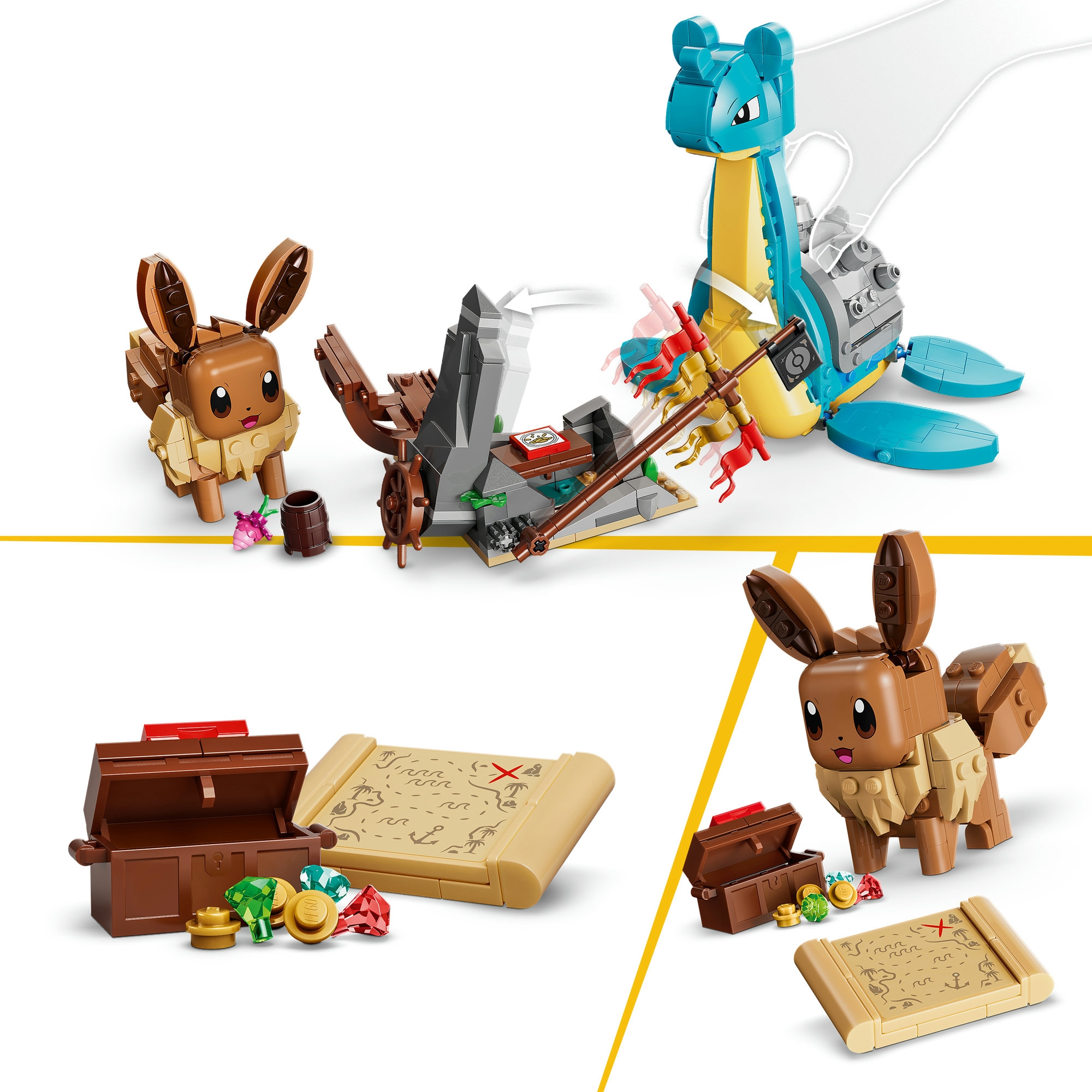 LEGO® Konstruktionsspielsteine »SMART Play: Evoli und Lapras auf Schatzsuche (72162), LEGO Pokémon« Mit SMART Brick kombatibel (nicht enthalten)