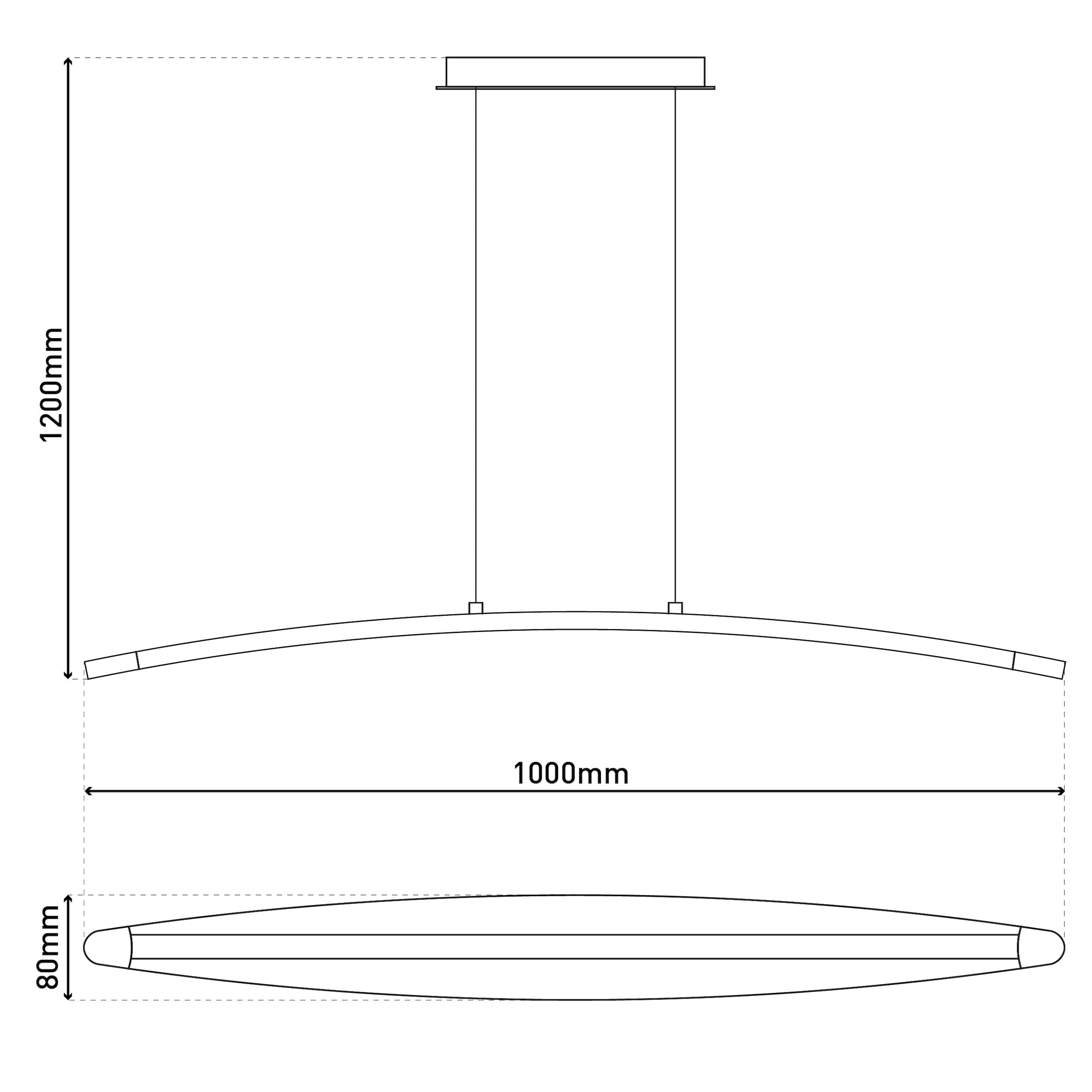 näve LED Pendelleuchte »Surf« LED-Modul 1 Stk. Warmweiß chromfarben, dimmbar mit Phasenan- und -abschnitt Dimmer, L: 100cm