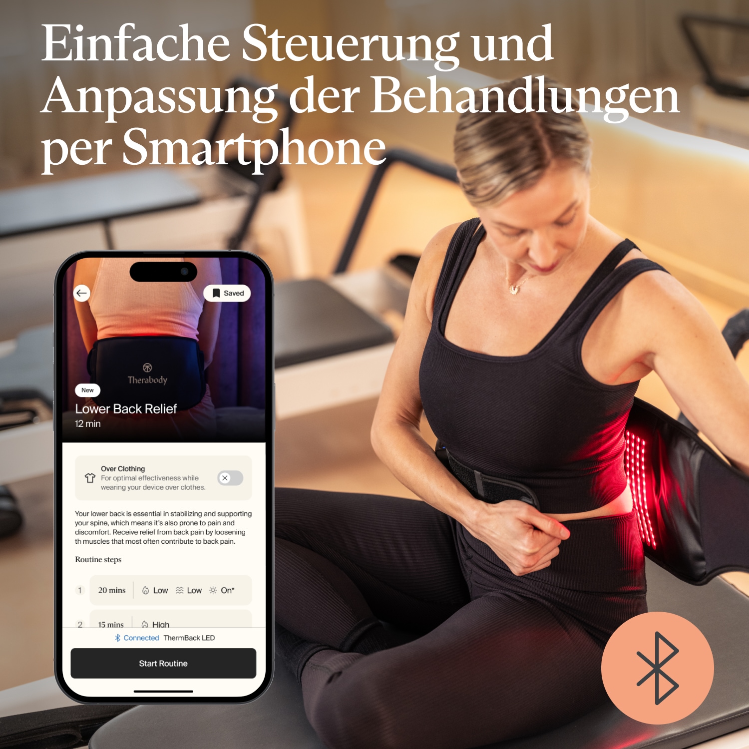 Therabody Wärmegürtel »ThermBack LED Therapiebandage mit Ferninfrarot, LED, Wärme, Vibration«, Lindert Rückenschmerzen, fördert Erholung & steigert Beweglichkeit