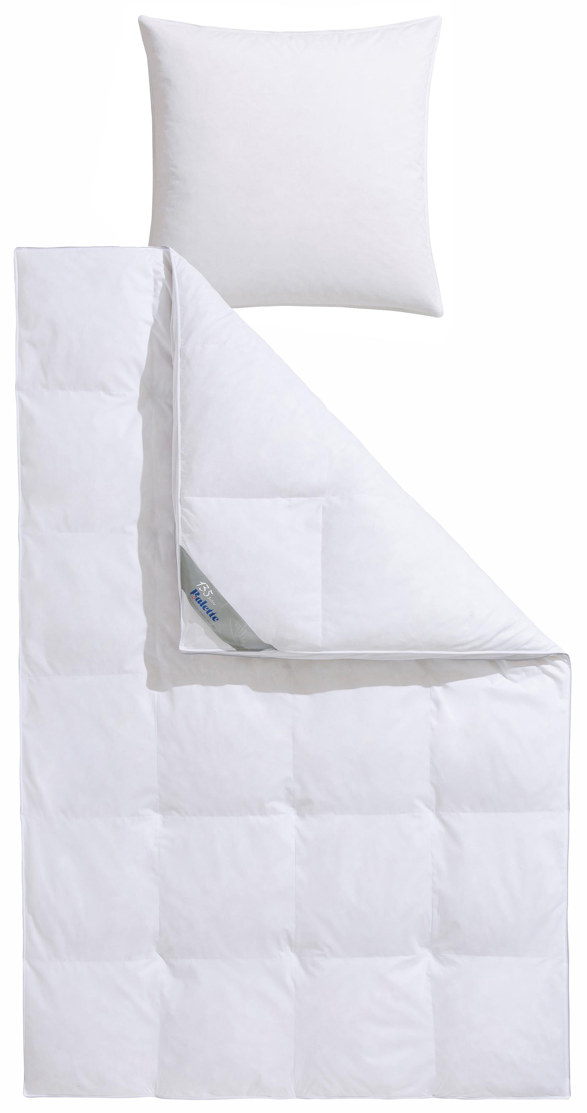 Balette Daunenbettdecke + Kopfkissen »Lena« In zwei Wärmeklassen in weiß, Größe B/L: 80 cm x 80 cm Anzahl Teile 1
