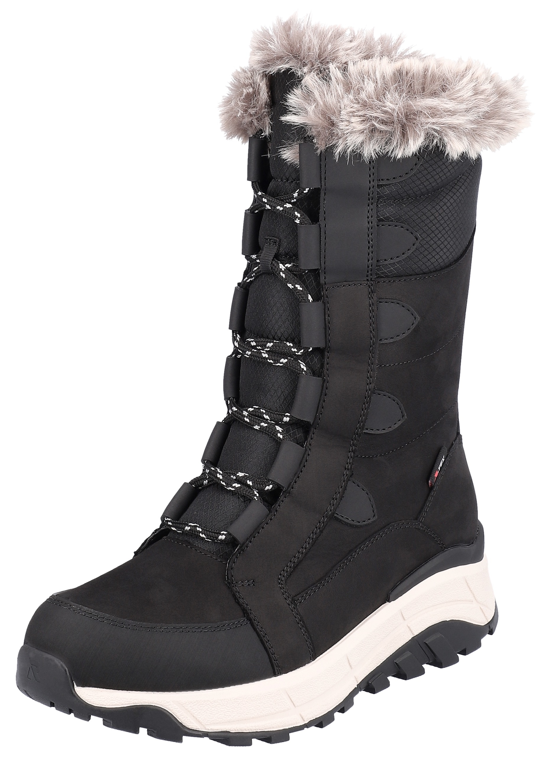 RIEKER Sport Winterboots, Schneeboots, Winterboots mit Lammwollfutter, Fiber Grip Laufsohle