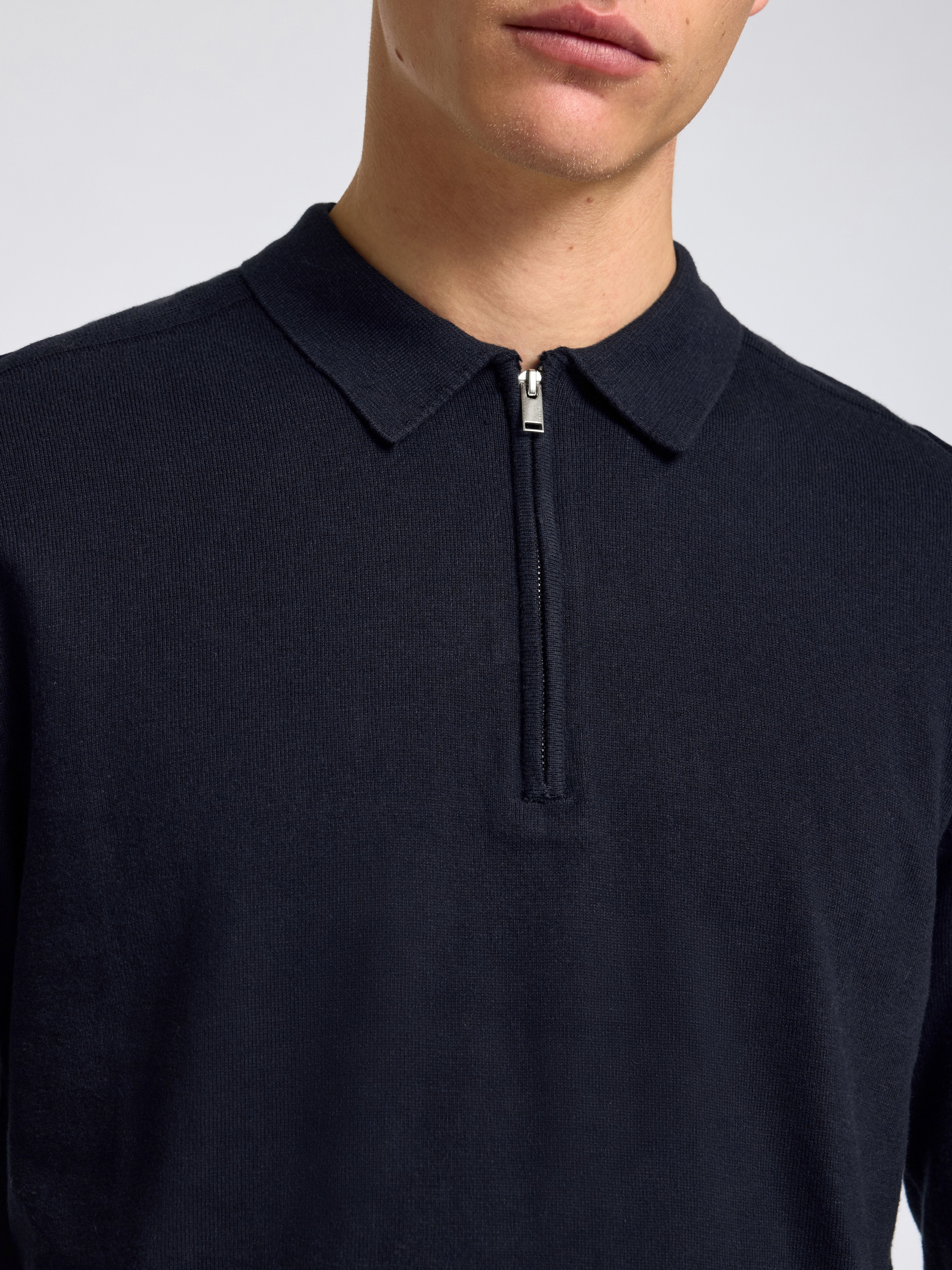 SELECTED HOMME Polokragenpullover »SLHBERG LS HALF ZIP POLO NOOS«