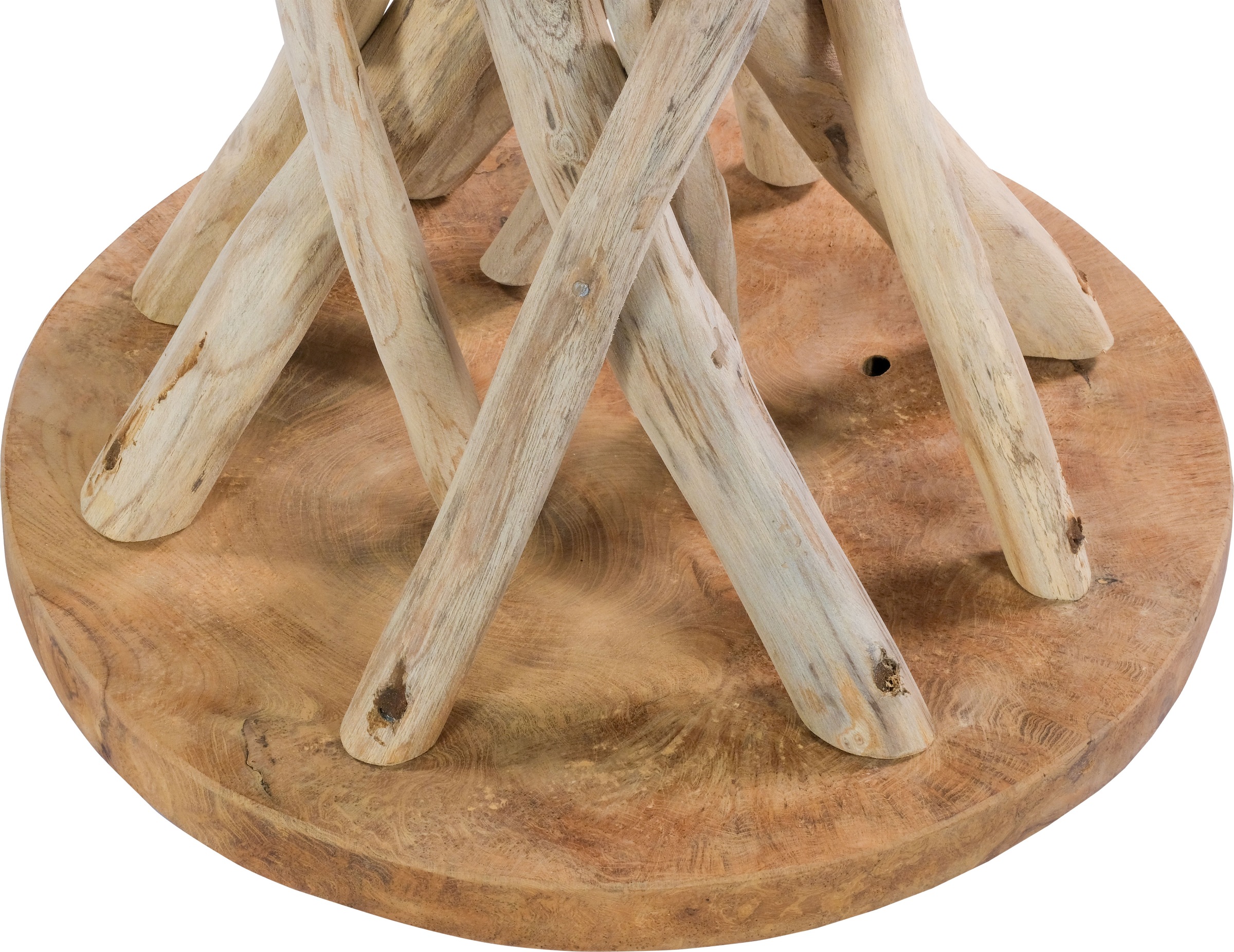 Kayoom Beistelltisch »Radix 125, hochwertiges Teakholz, Natur-Design«, (1 St.), Hochwertiges Teakholz, stabile Bauweise, detailreiche Handarbeit