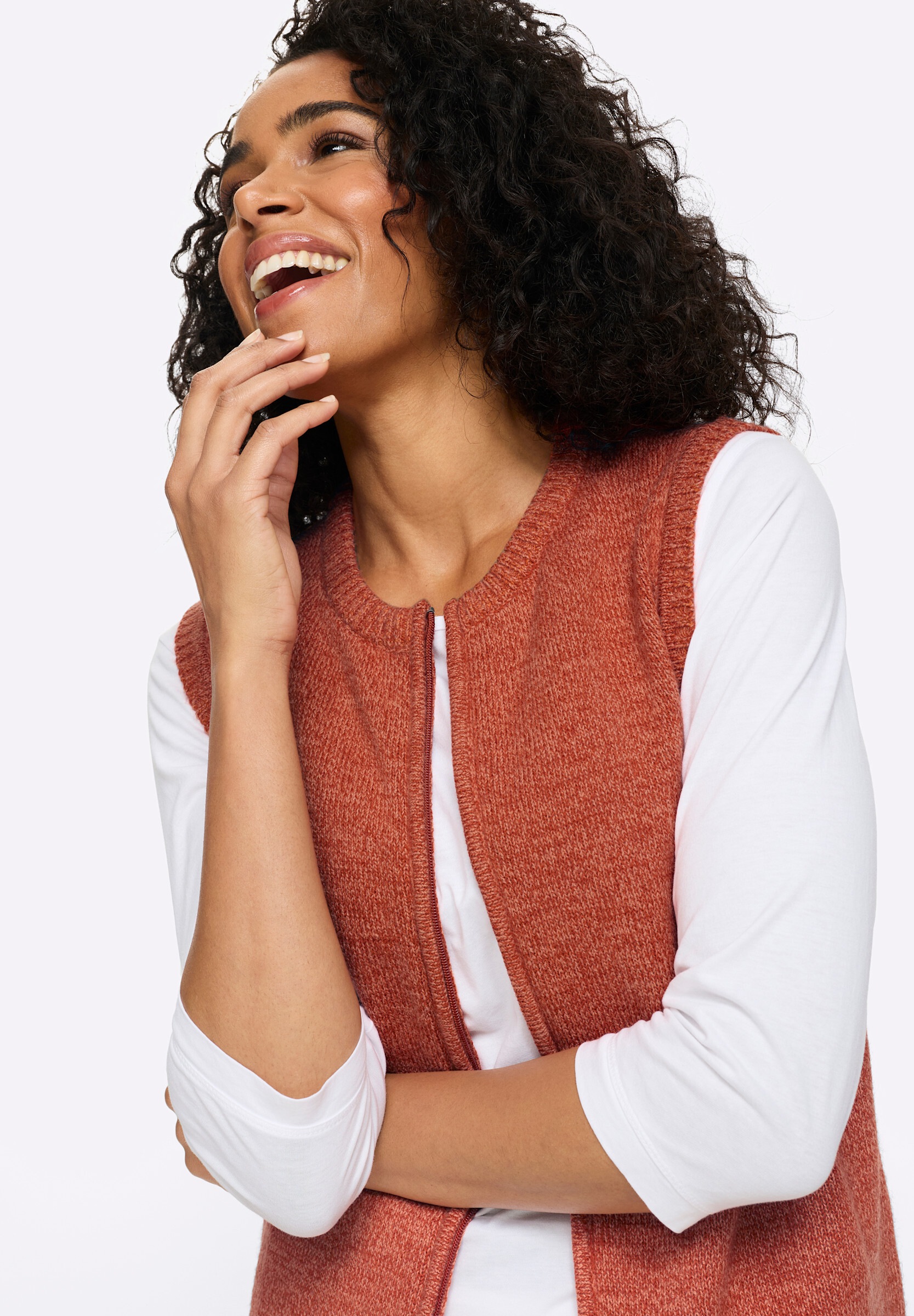 Sieh an! Strickweste »Strickweste Strickweste aus Melange-Garn«