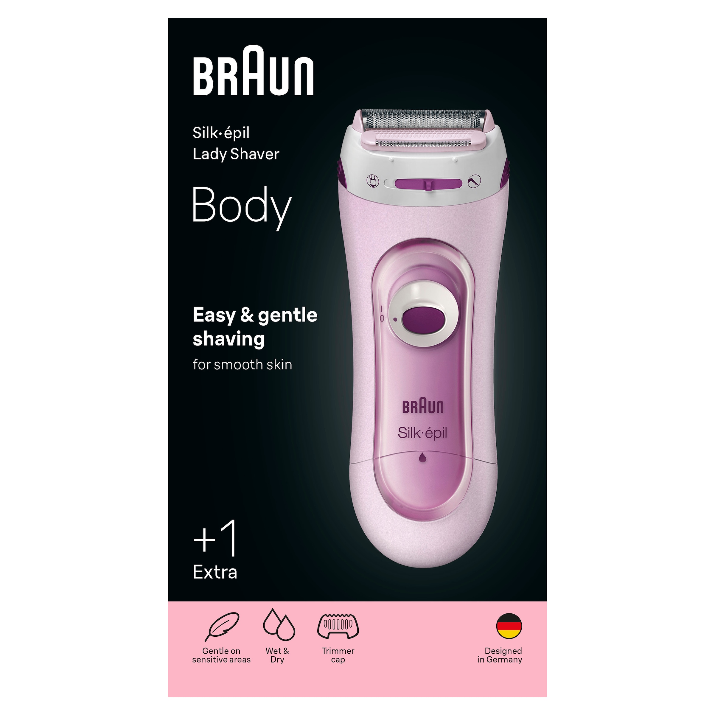 Braun Elektrokörperrasierer »LS5100« 1 Stk. Aufsätze Silk·épil Damenrasierer, einfache & sanfte Rasur, +1 Extra, Rosa
