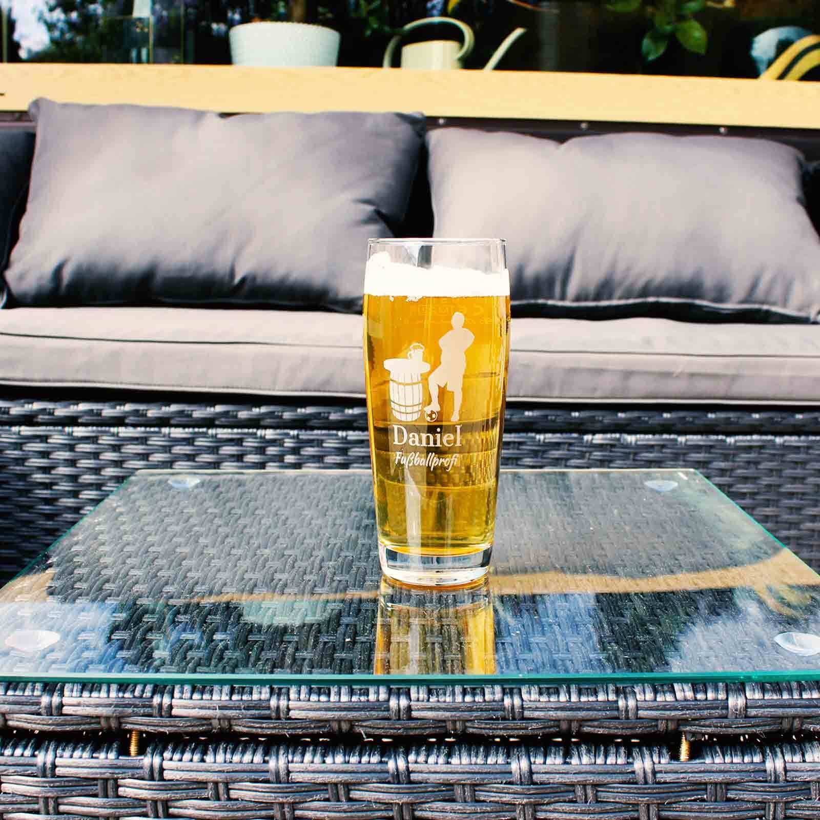 LUXENTU Bierglas »Willi Becher Bierglas mit Gravur 65. Jubiläum 0,5 l transparent«