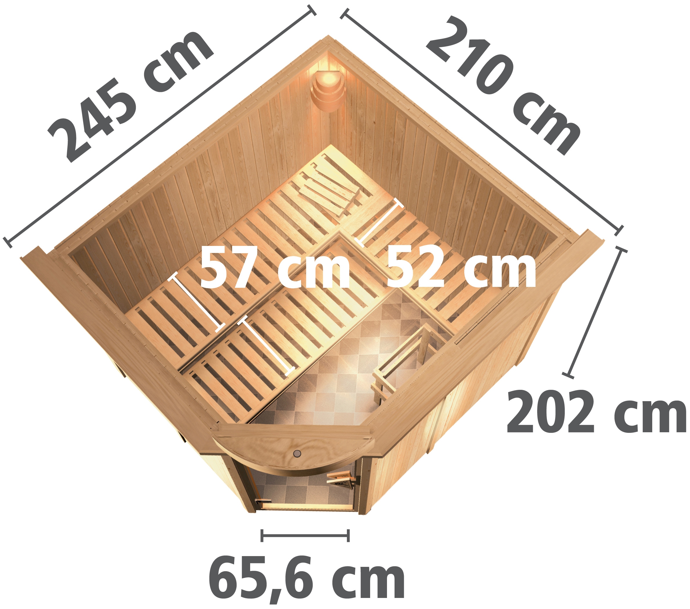 Karibu Sauna »Frigga 3« Set,  Ofen 9 kW integr. Strg