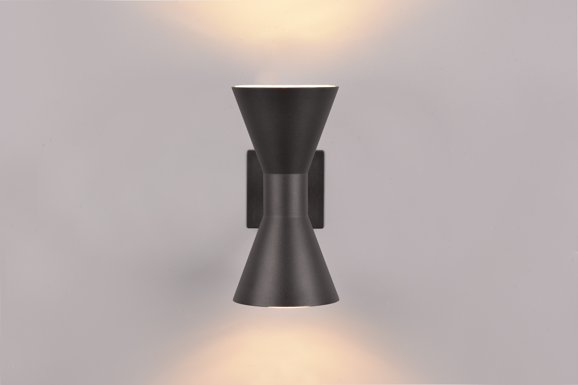 TRIO Leuchten Außen-Wandleuchte »ARDAS, up-and-down Licht Fassadenleuchte, exkl 2x GU10 max 10W, IP44« GU10 1 Stk. warmweiß - kaltweiß Outdoor Wandlampe in Sanduhr-Form, für Garten Terrasse Haustür Lampe