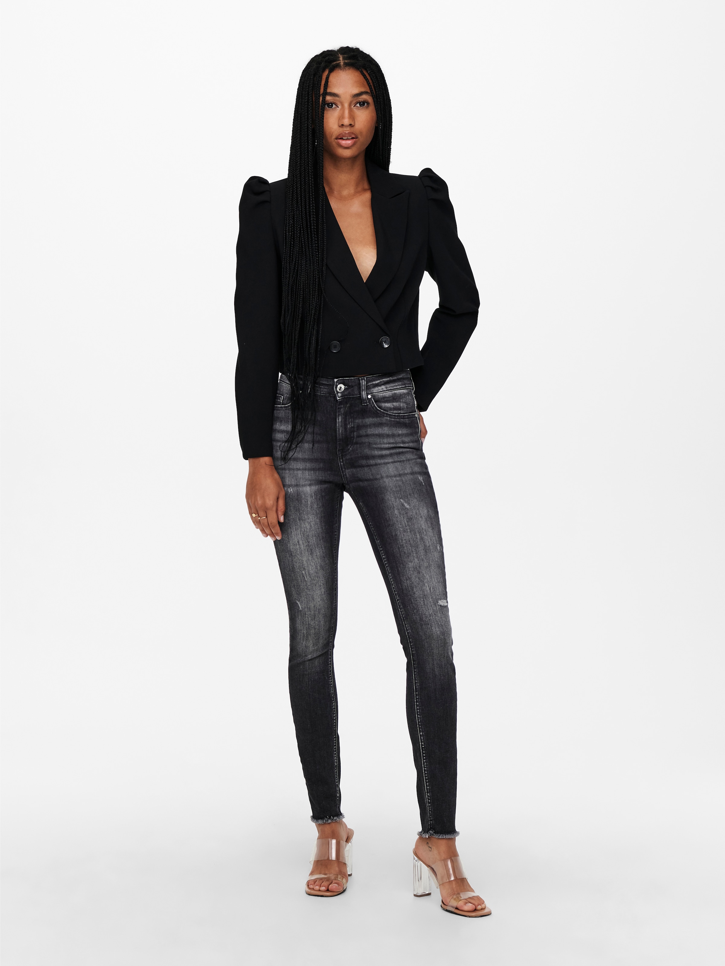 ONLY Skinny-fit-Jeans »ONLBLUSH MID SK AK RW REA787 DNM«, mit Destroyed Effekt
