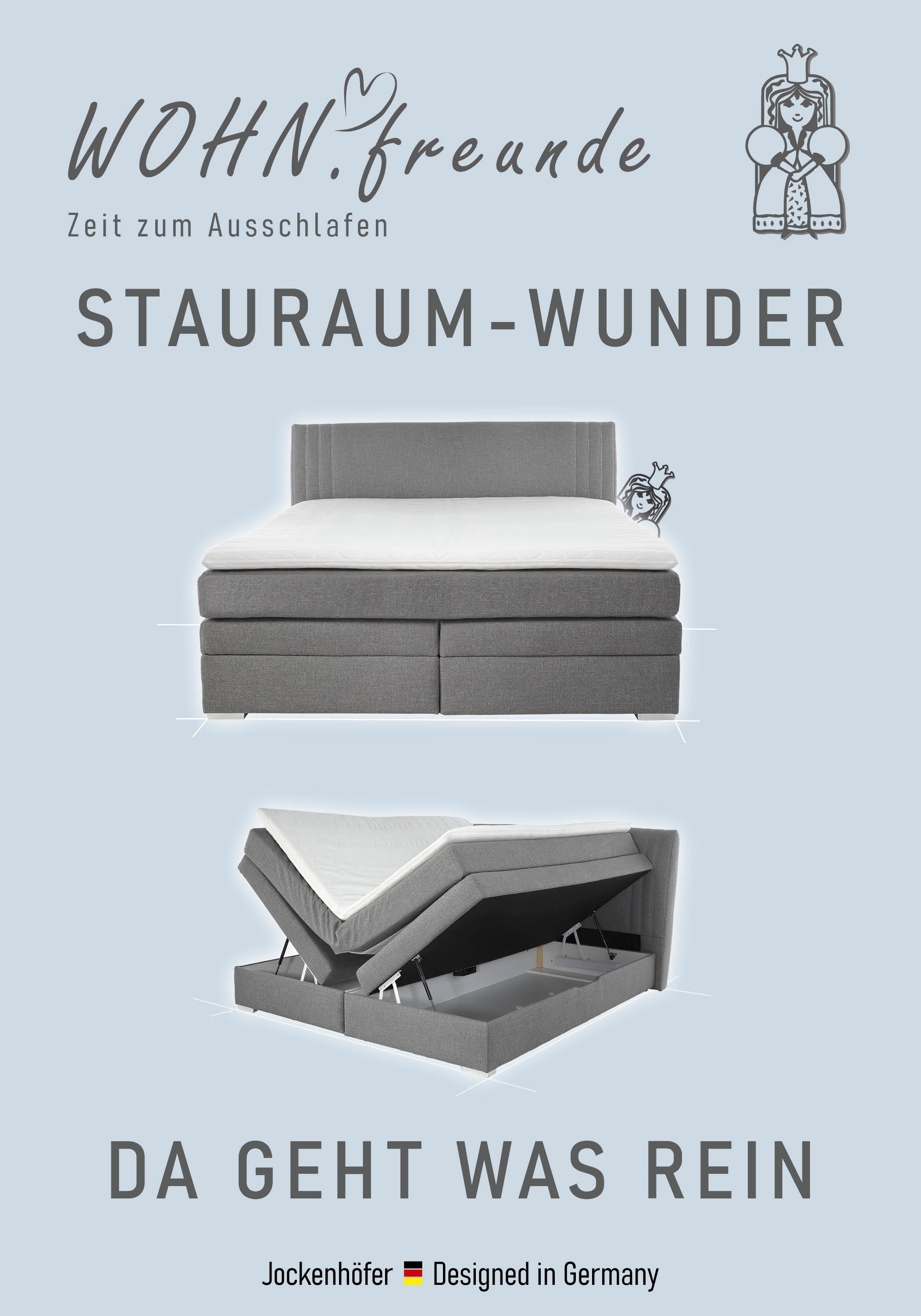 Jockenhöfer Gruppe Boxspringbett Amira, mit Bettkasten und Topper