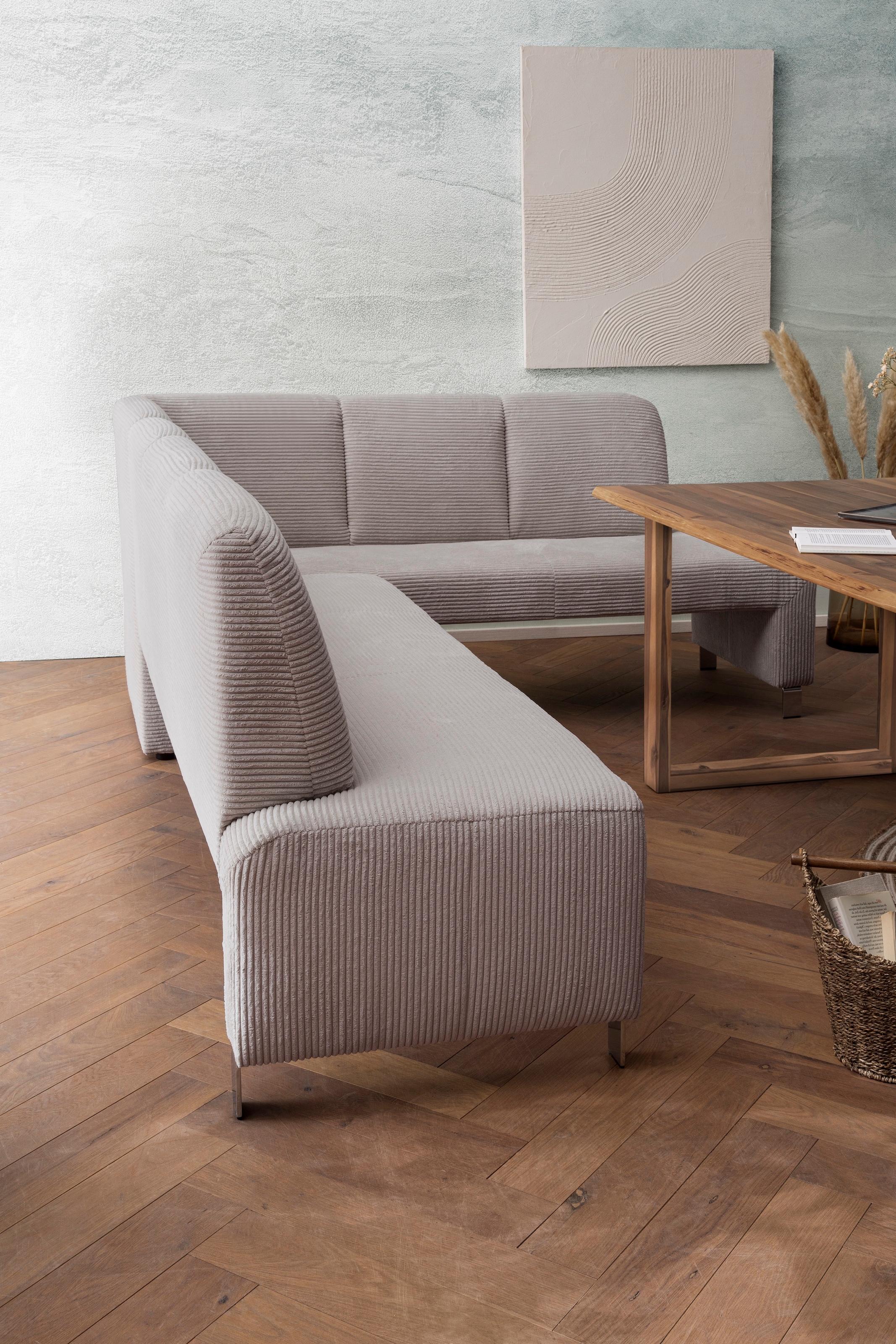 exxpo - sofa fashion Eckbank »Intenso, modern,  263/198 cm (B/T)« hohe Bodenfreiheit, frei im Raum stellbar, hoher Sitzkomfort