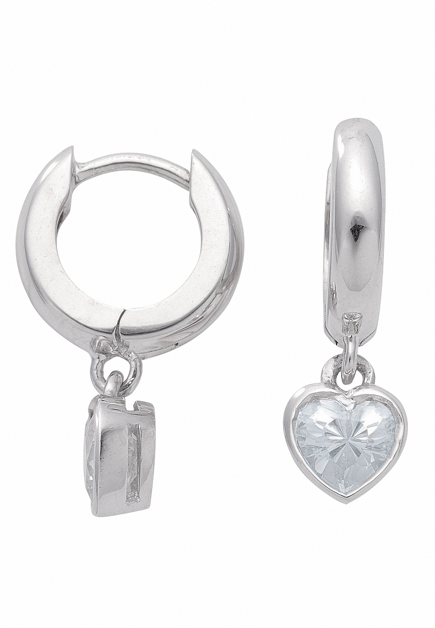 Adelia´s Paar Creolen »925 Silber Ohrringe  Creolen Herz mit Zirkonia Ø 11,8 mm«