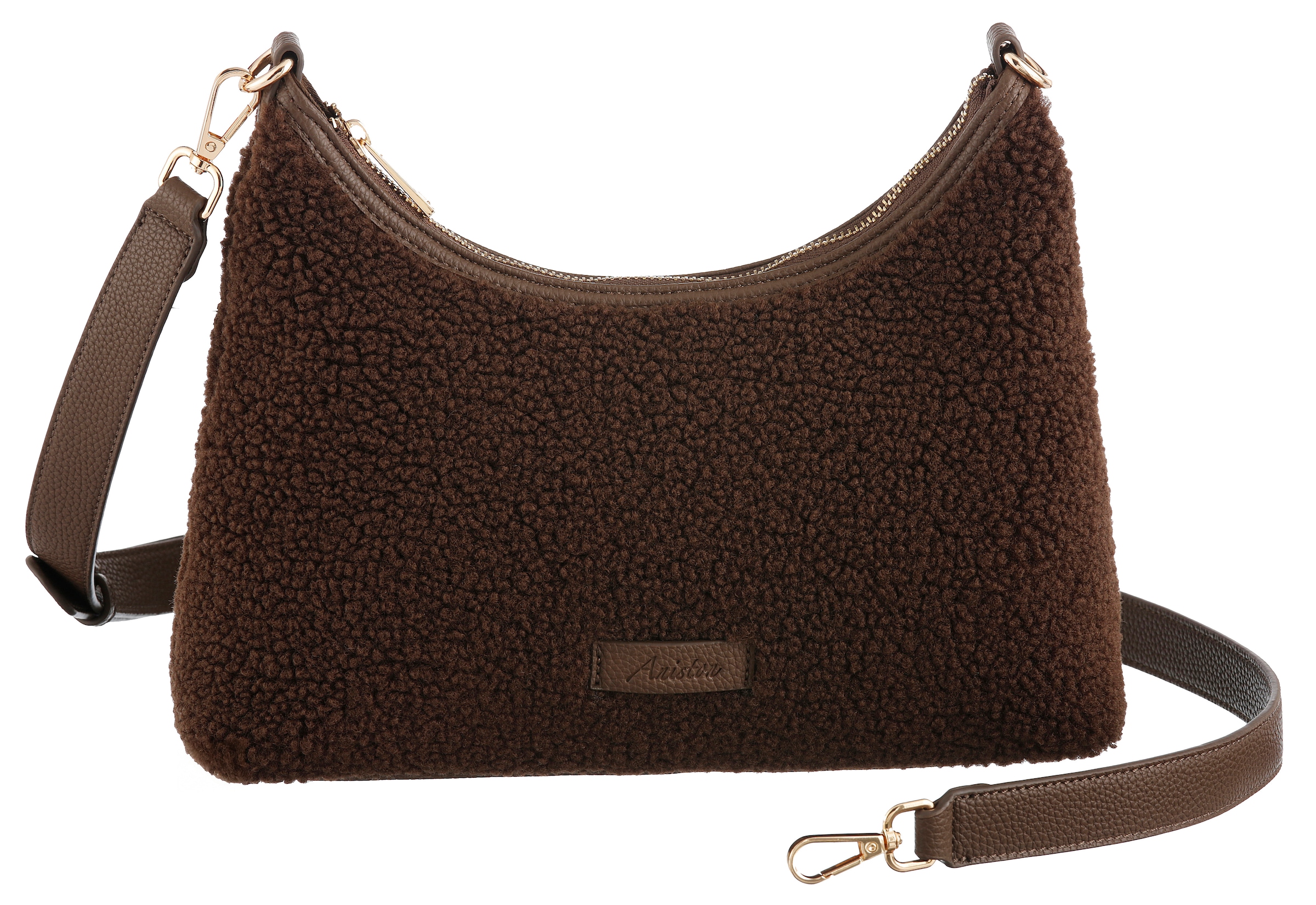 Aniston ACCESSOIRES Umhängetasche Handtasche, Schultertasche in Teddy-Optik