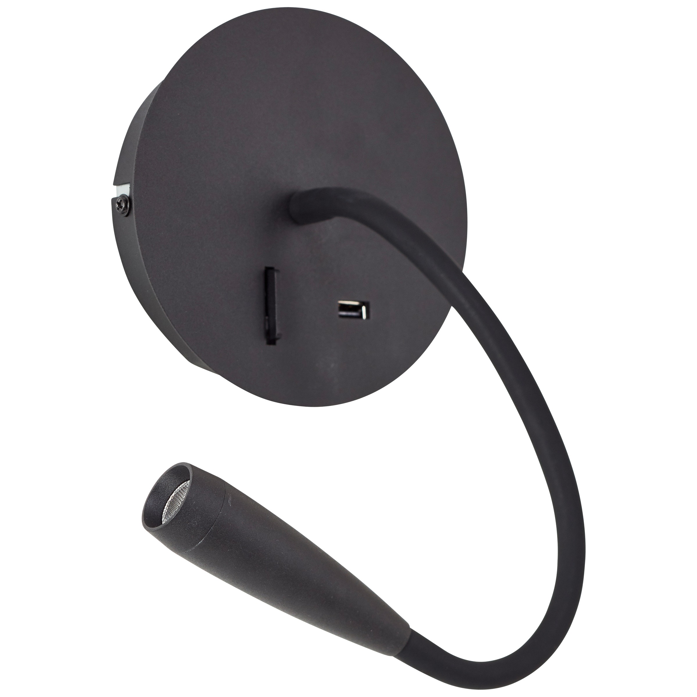 Brilliant LED Wandstrahler »Jutta«, USB-Anschluss, flexibler Lesearm, 170 lm, 3000 K, schwarz