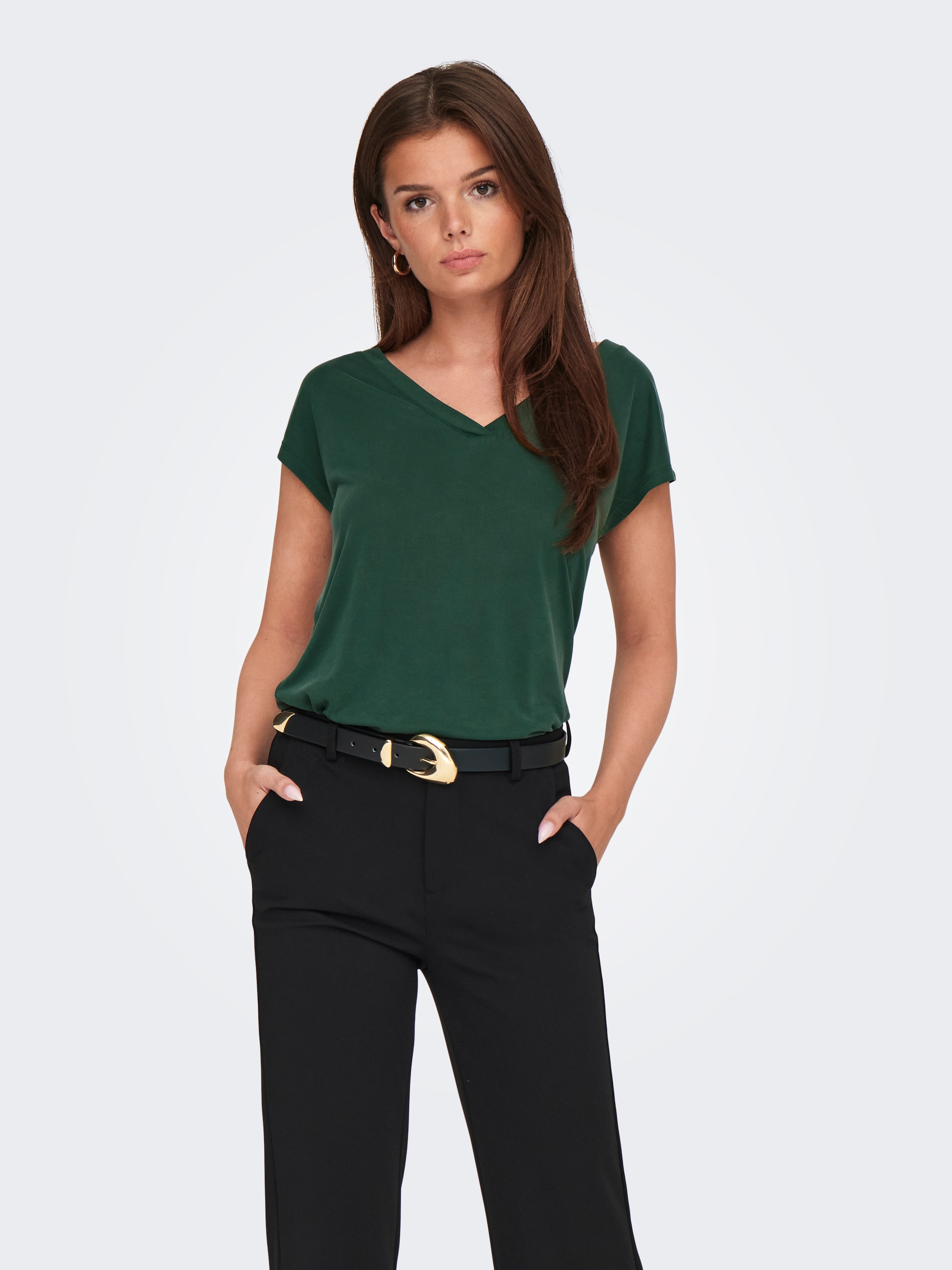 ONLY V-Shirt »ONLFREE S/S MODAL V-NEC TOP BOX JRS NOOS«