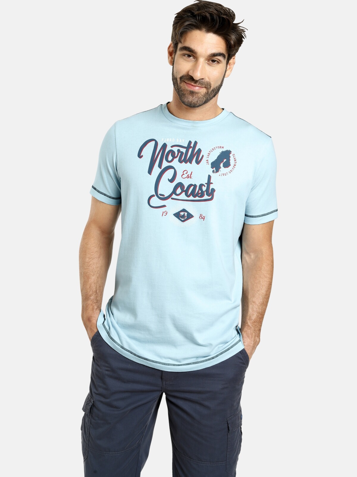 Jan Vanderstorm T-Shirt »FILIP«, dreifarbiger Druck